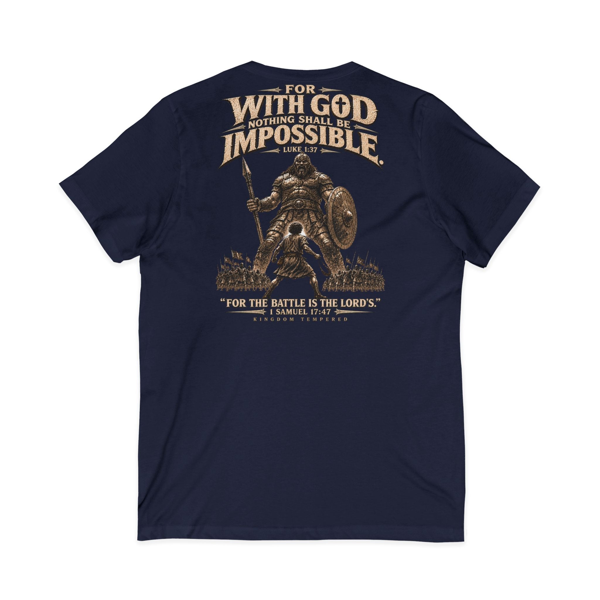With God All Things Are Possible V-Neck T-Shirt — Christian Faith Inspirational Tee