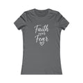 Faith Over Fear Women’s Tee White Wording– Inspirational Christian Graphic T-Shirt