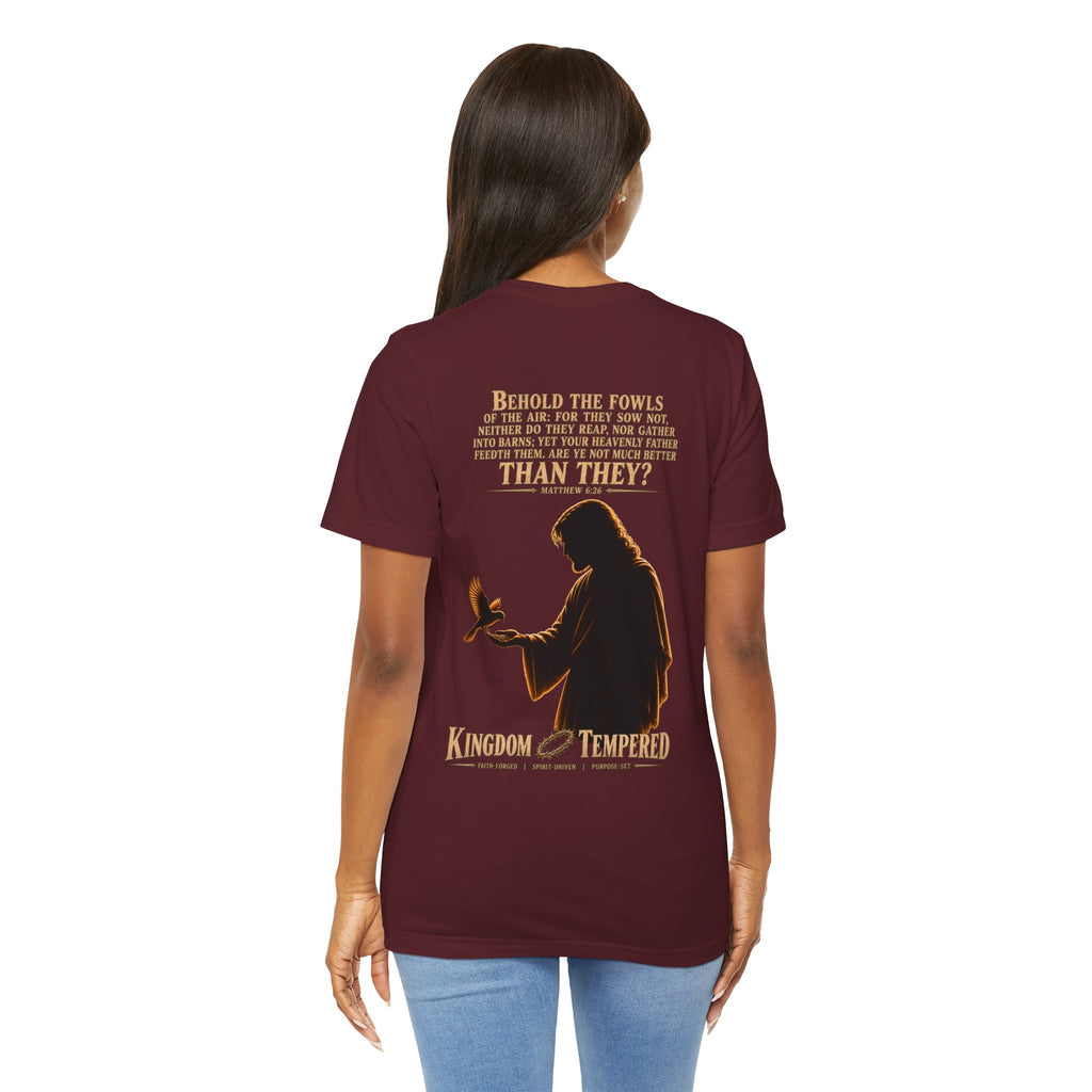 Kingdom & Tempted Christian Tee — Matthew 6:26 Inspirational T‑Shirt