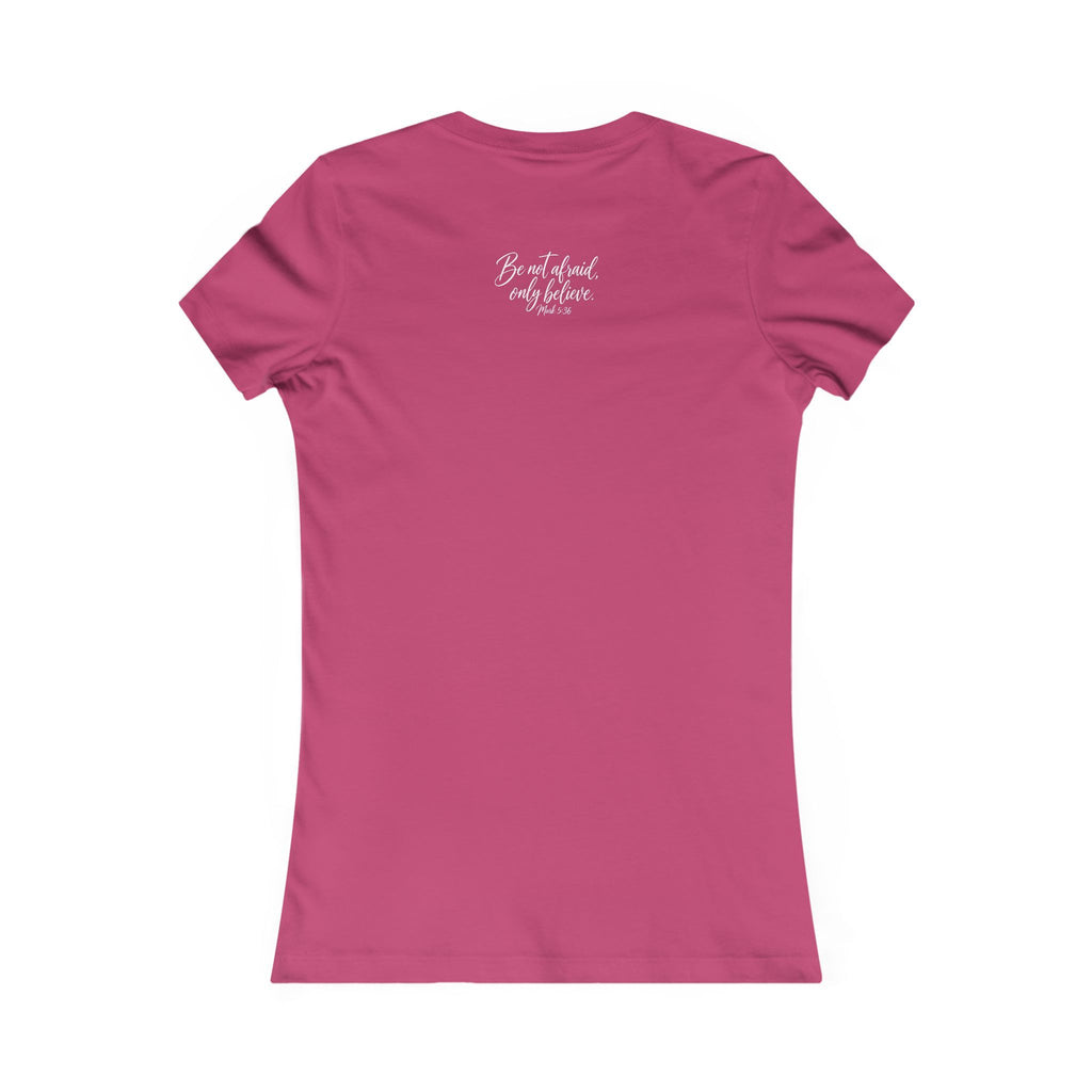 Faith Over Fear Women’s Tee White Wording– Inspirational Christian Graphic T-Shirt