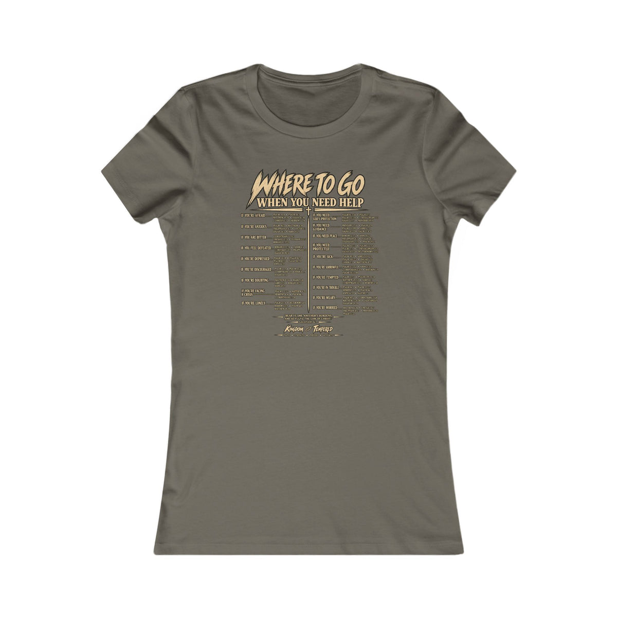Women's Favorite Tee — 'Where To Go' BIBLE VERSE  Checklist Graphic Tee