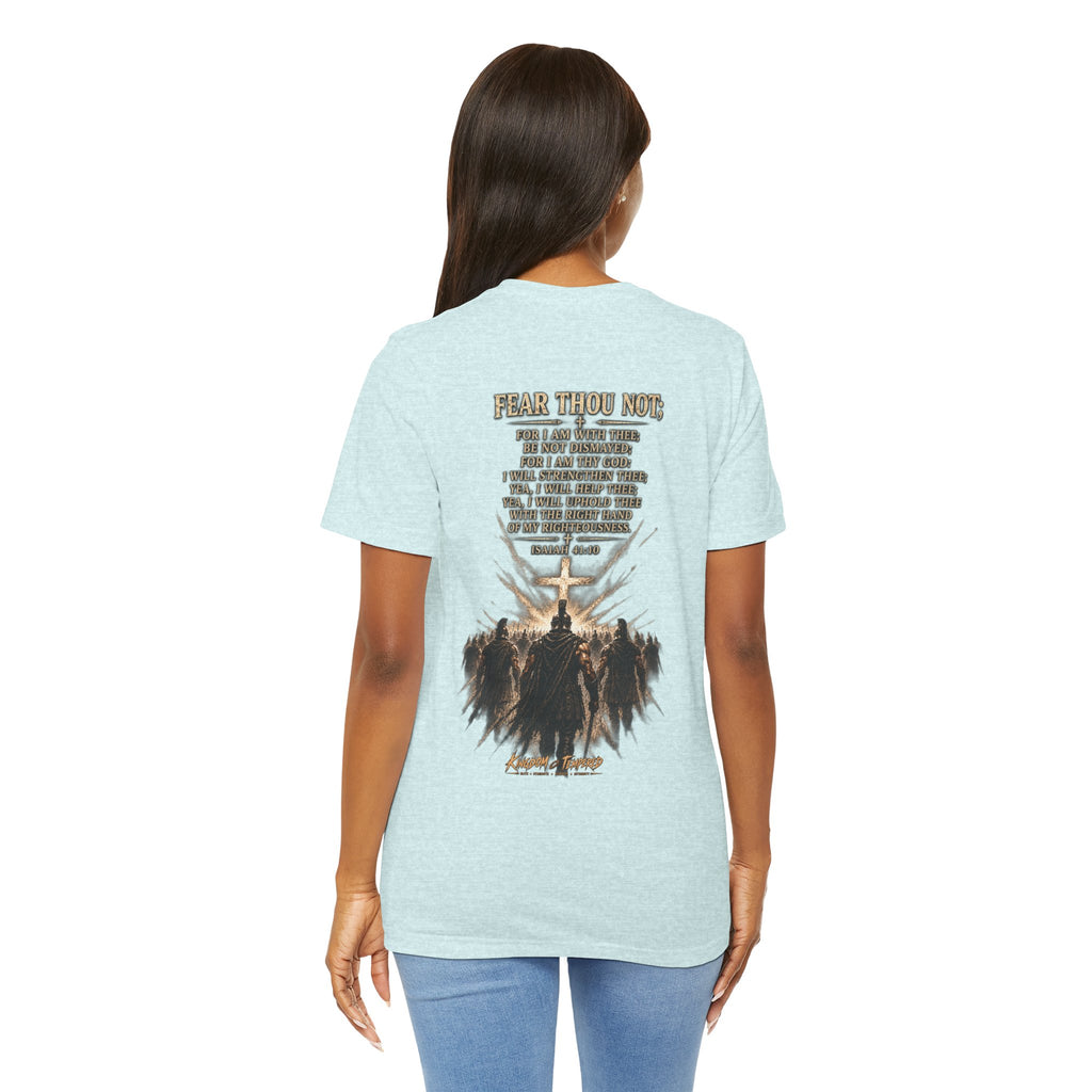 Christian Cross Tee — "Fear Thou Not" Inspirational Graphic T-Shirt
