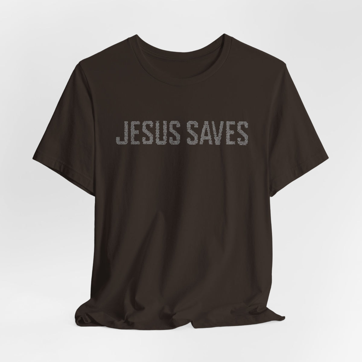 Jesus Saves written in scripture — Minimal Faith T-Shirt