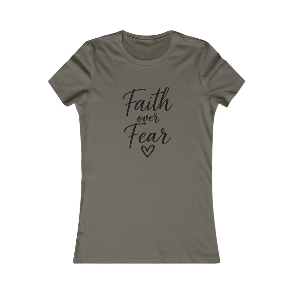 Faith Over Fear Women's Tee Black Lettering— Inspirational Christian Shirt