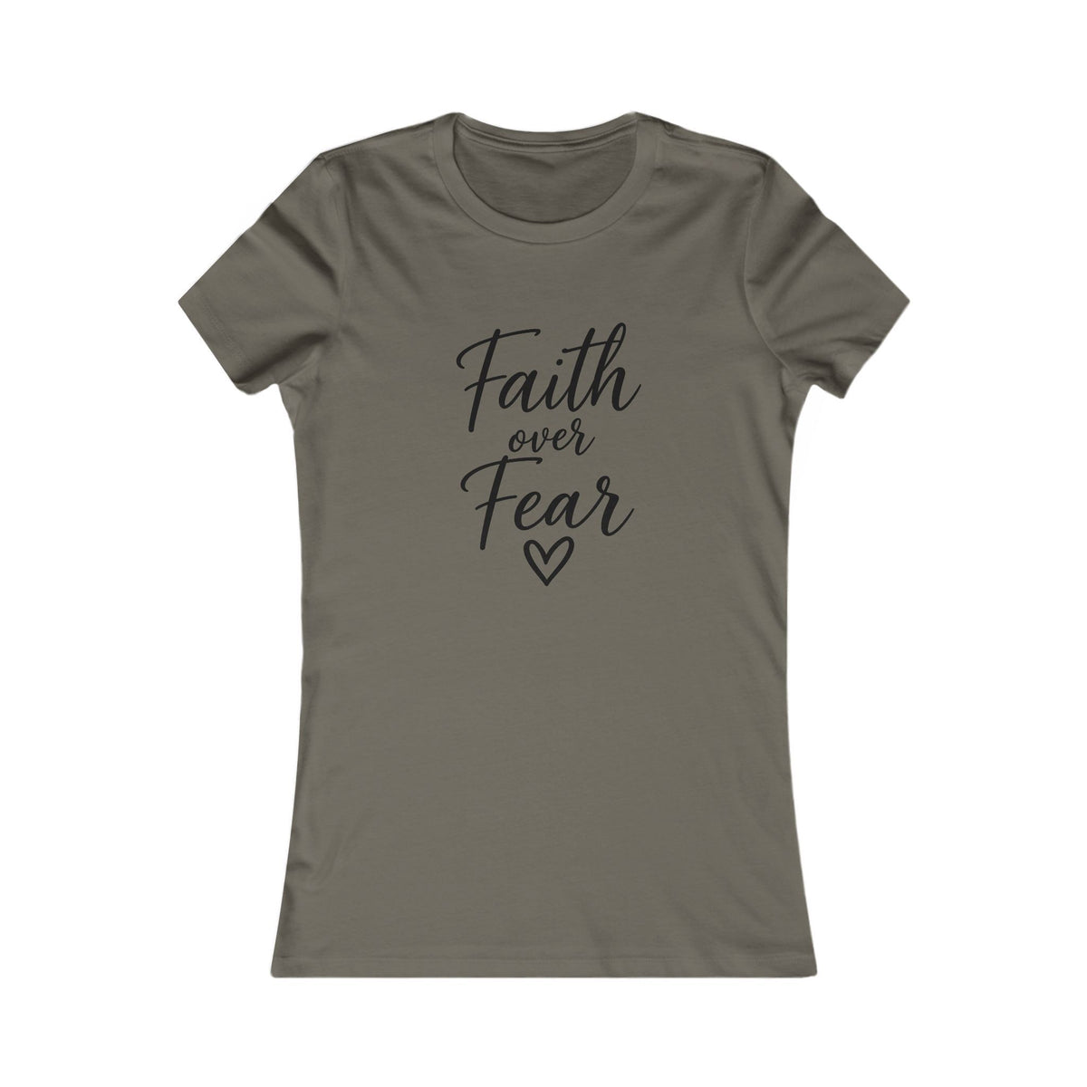 Faith Over Fear Women's Tee Black Lettering— Inspirational Christian Shirt