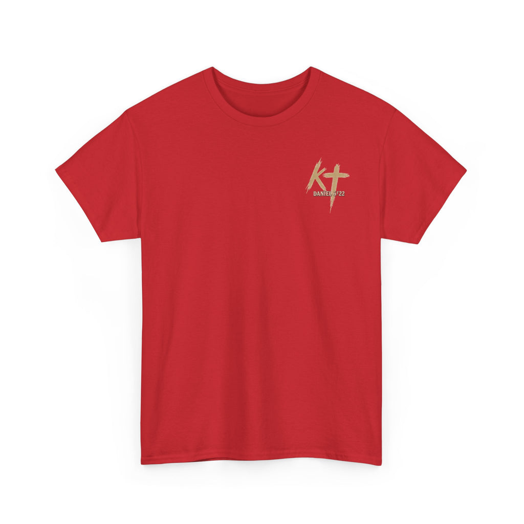Pray With Faith Tee — Lion & Cross Christian Graphic T-Shirt