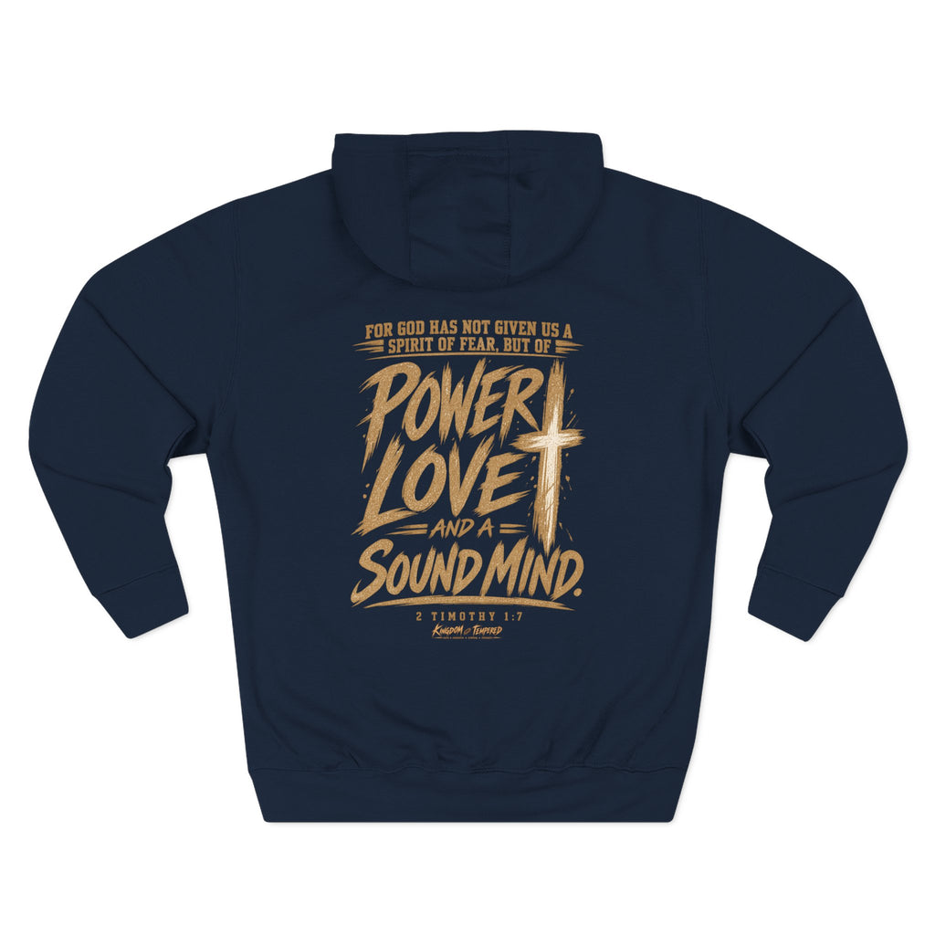 Power, Love & Sound Mind Hoodie – Christian Faith Verse Fleece Hoodie