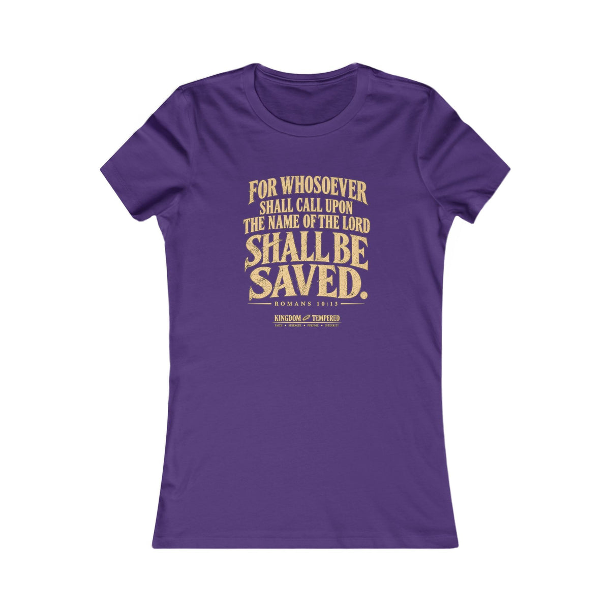 Christian Bible Verse Women's Tee – "Whoever Calls On The Name... Shall Be Saved" Faith T‑Shirt