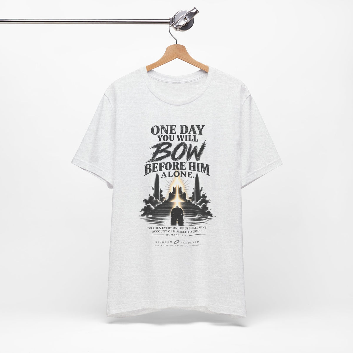 Religious Graphic Tee — "One Day You Will Bow Before Him Alone" Christian Faith T‑Shirt