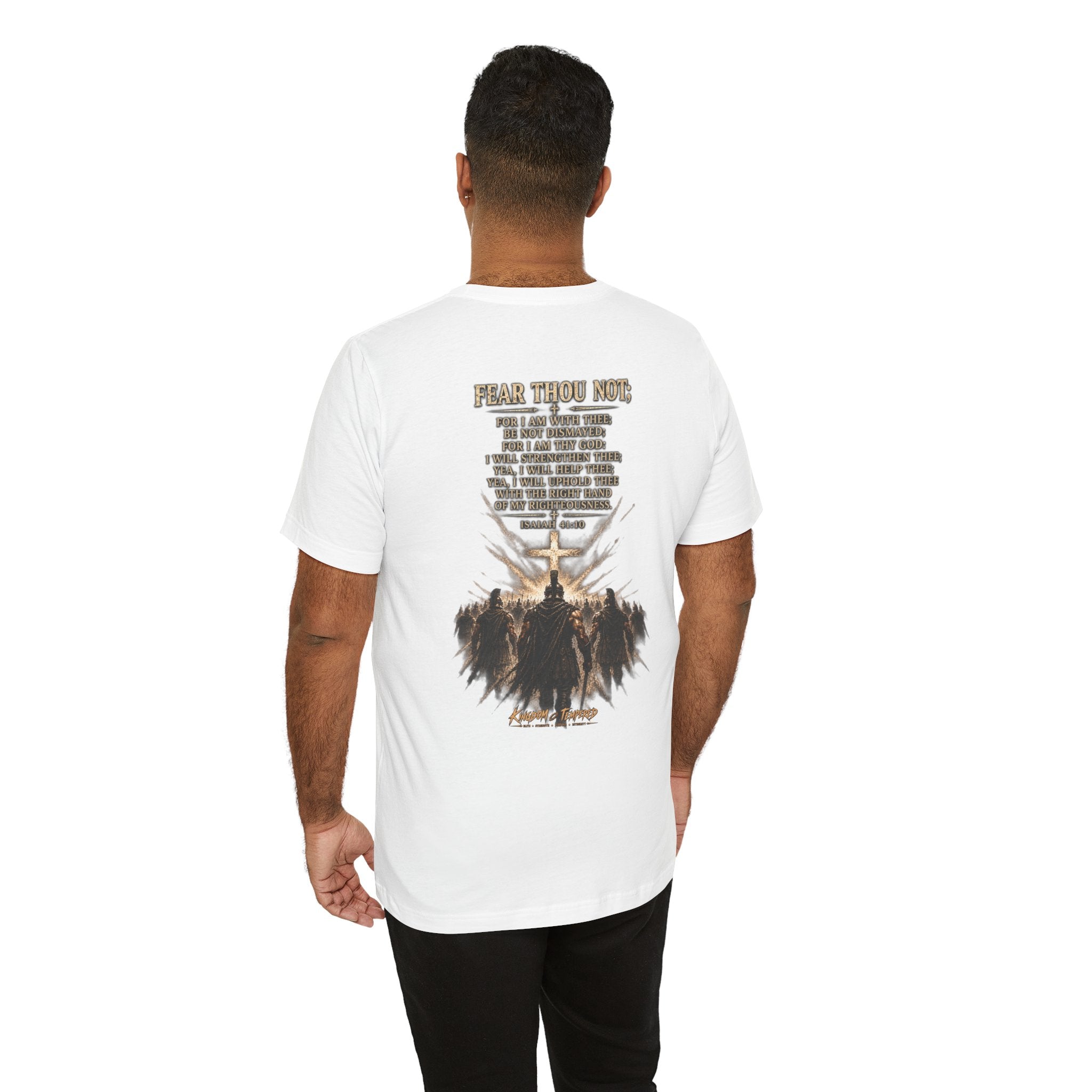Christian Cross Tee — "Fear Thou Not" Inspirational Graphic T-Shirt