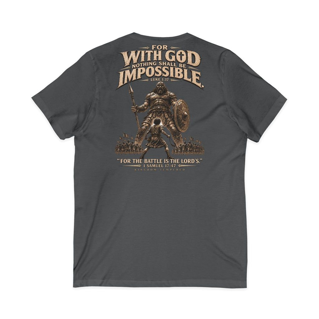 With God All Things Are Possible V-Neck T-Shirt — Christian Faith Inspirational Tee