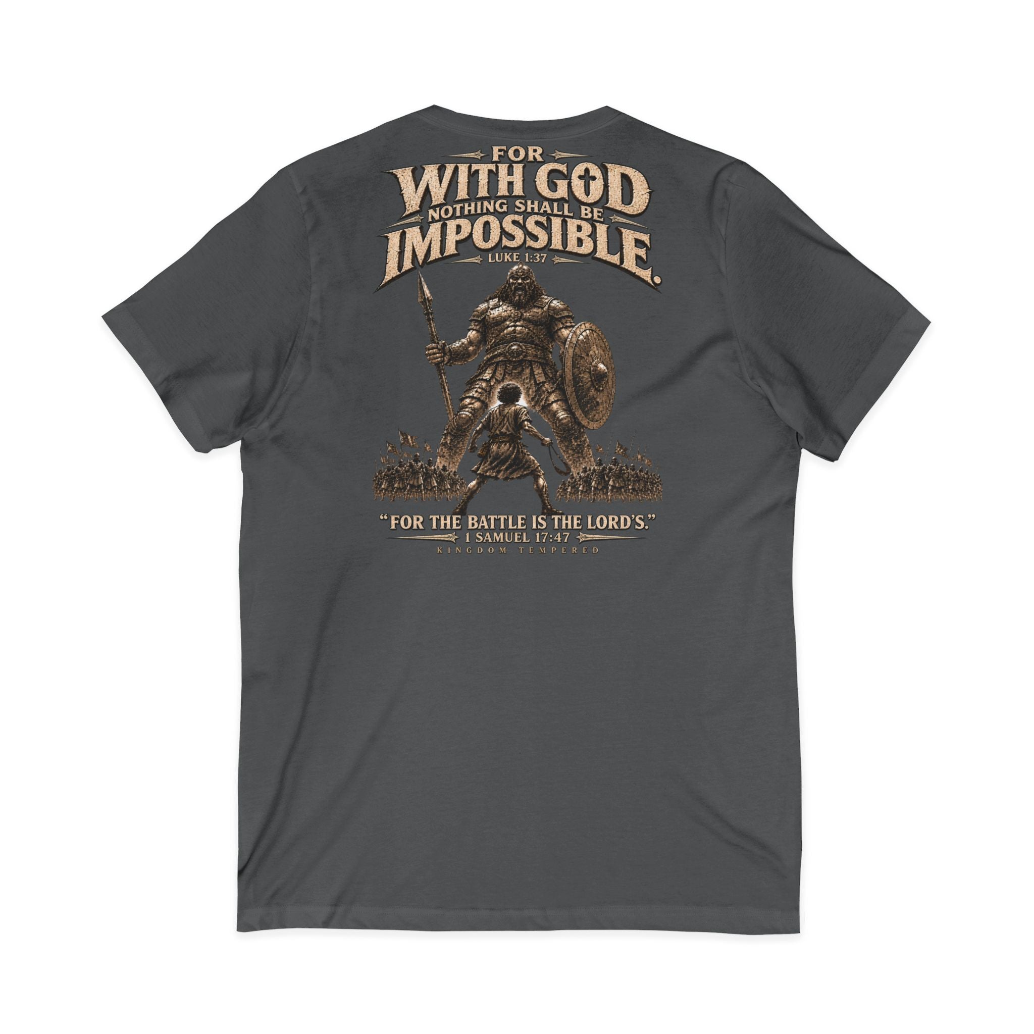 With God All Things Are Possible V-Neck T-Shirt — Christian Faith Inspirational Tee
