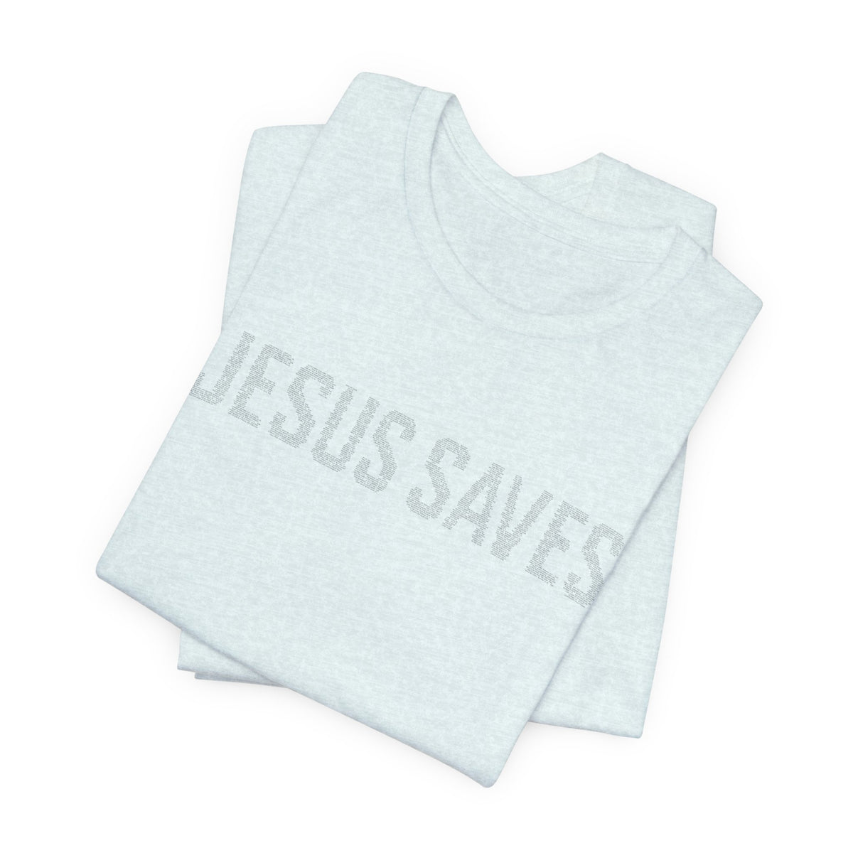 Jesus Saves written in scripture — Minimal Faith T-Shirt