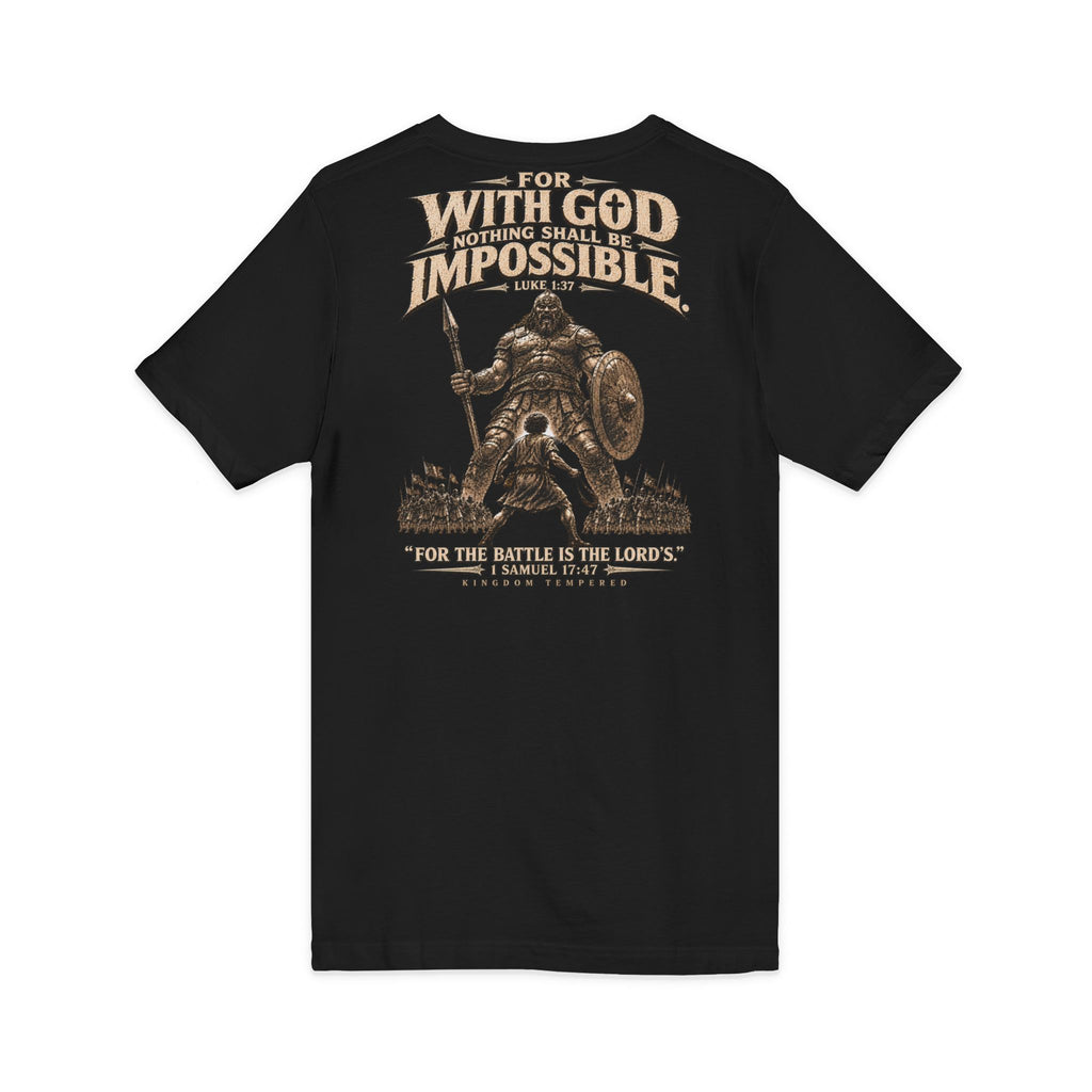 With God All Things Are Possible V-Neck T-Shirt — Christian Faith Inspirational Tee