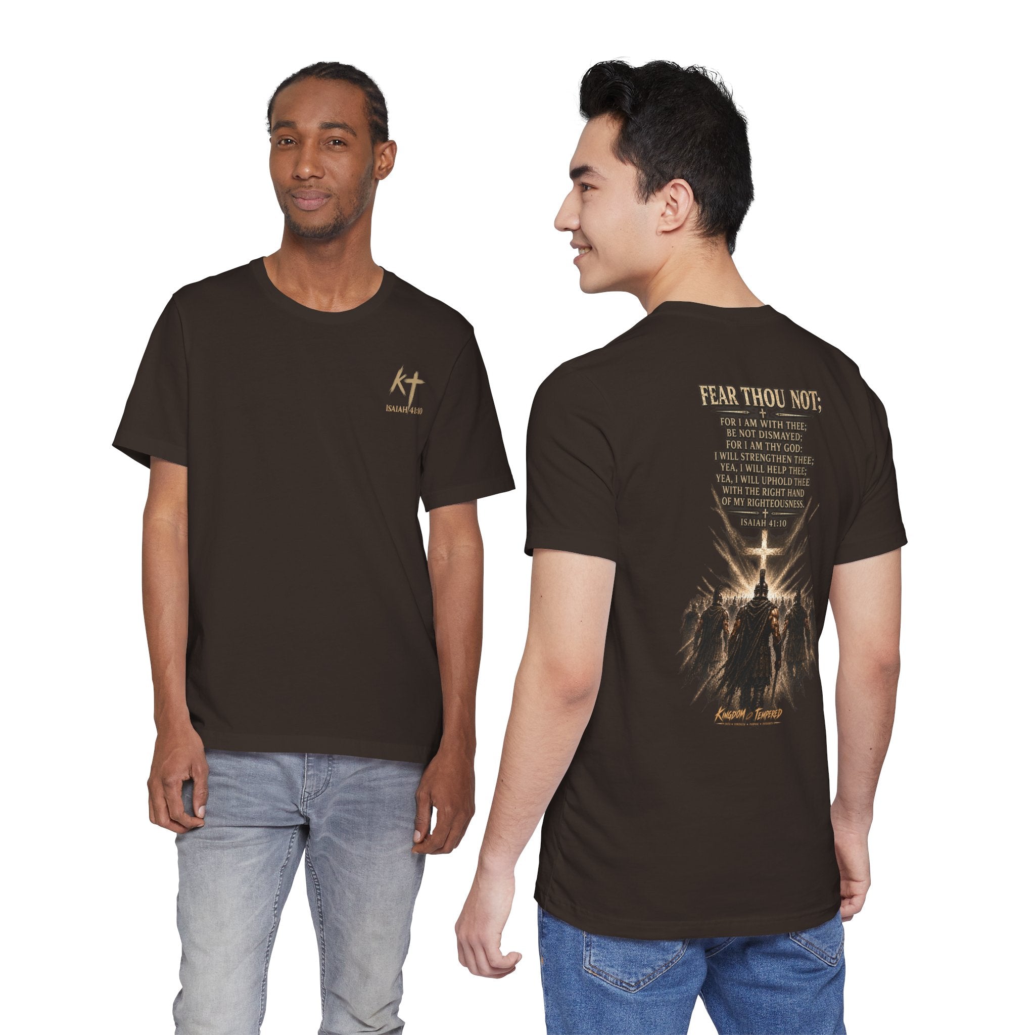 Christian Cross Tee — "Fear Thou Not" Inspirational Graphic T-Shirt