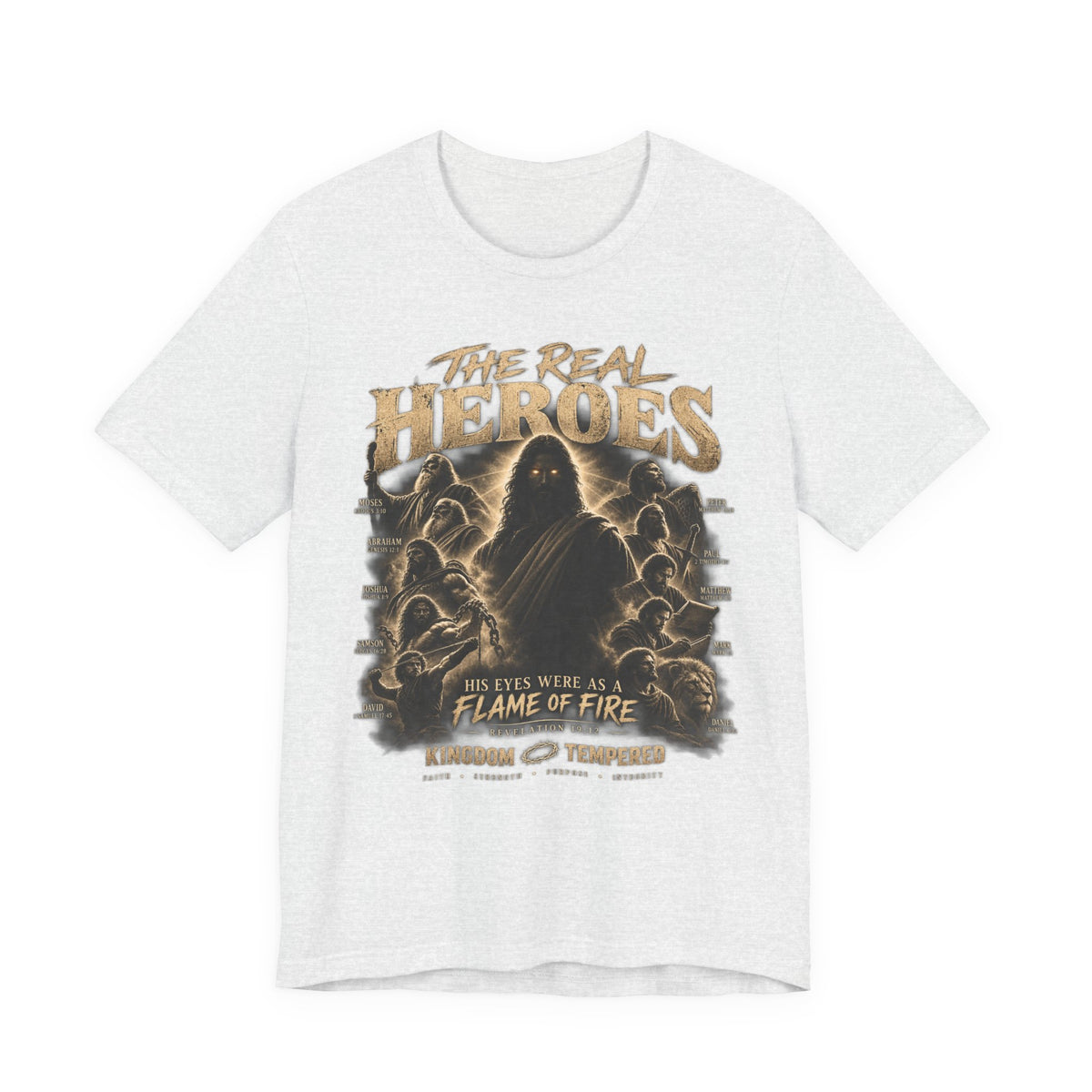 The Real Heroes Graphic Tee — 'Blessed With A Flame Of Fire' Band/Metal Tour Shirt