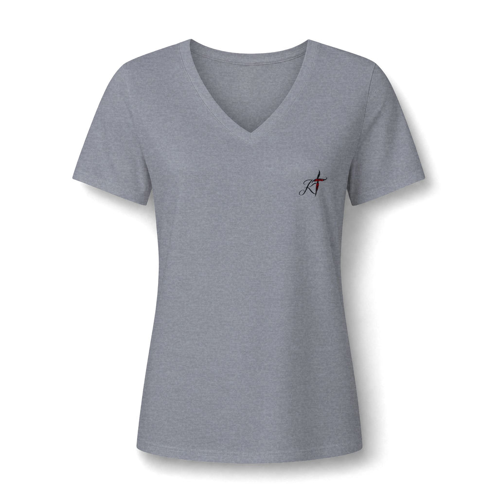 Women's V-Neck Tee - Minimal Archer Logo Chest Shirt