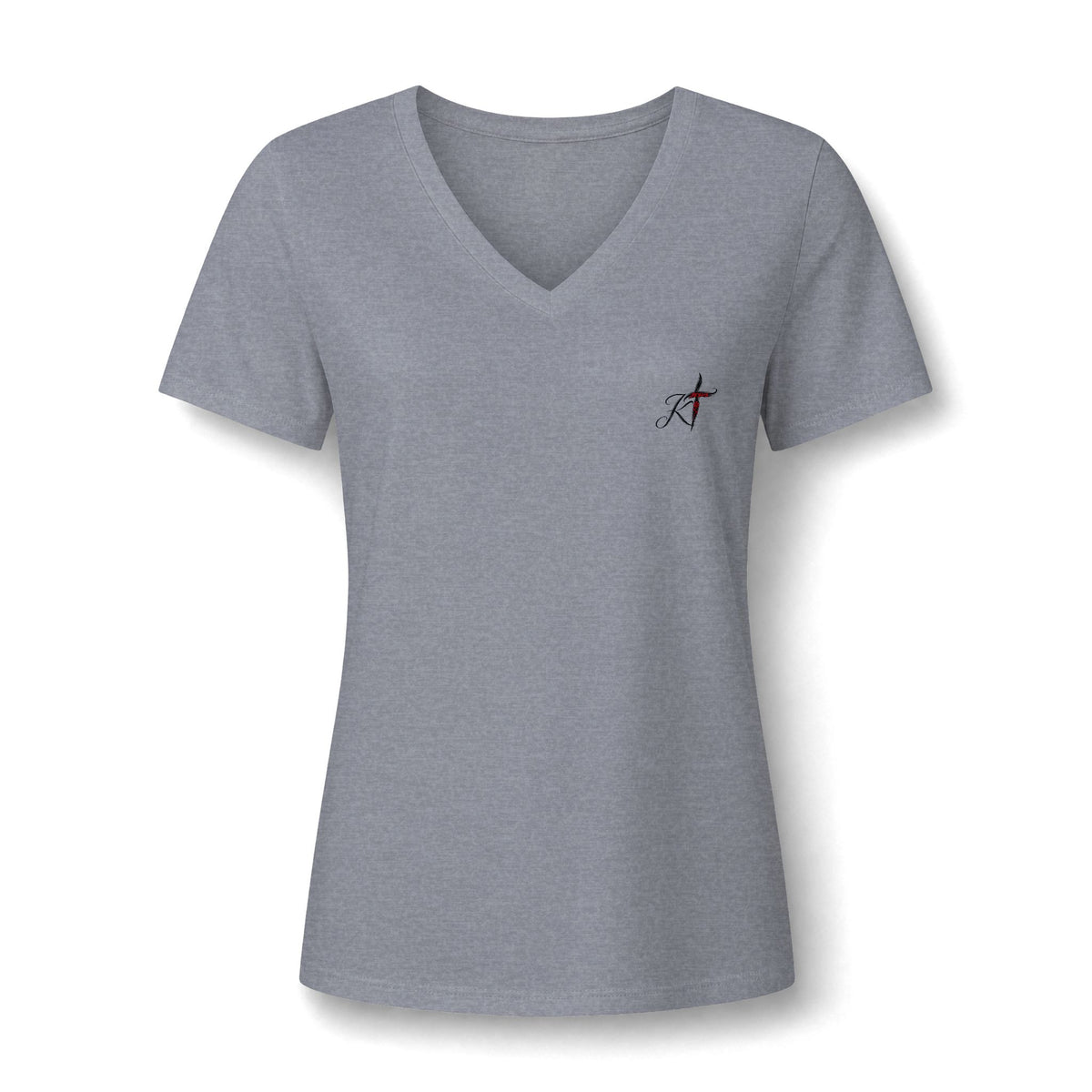 Women's V-Neck Tee - Minimal Archer Logo Chest Shirt
