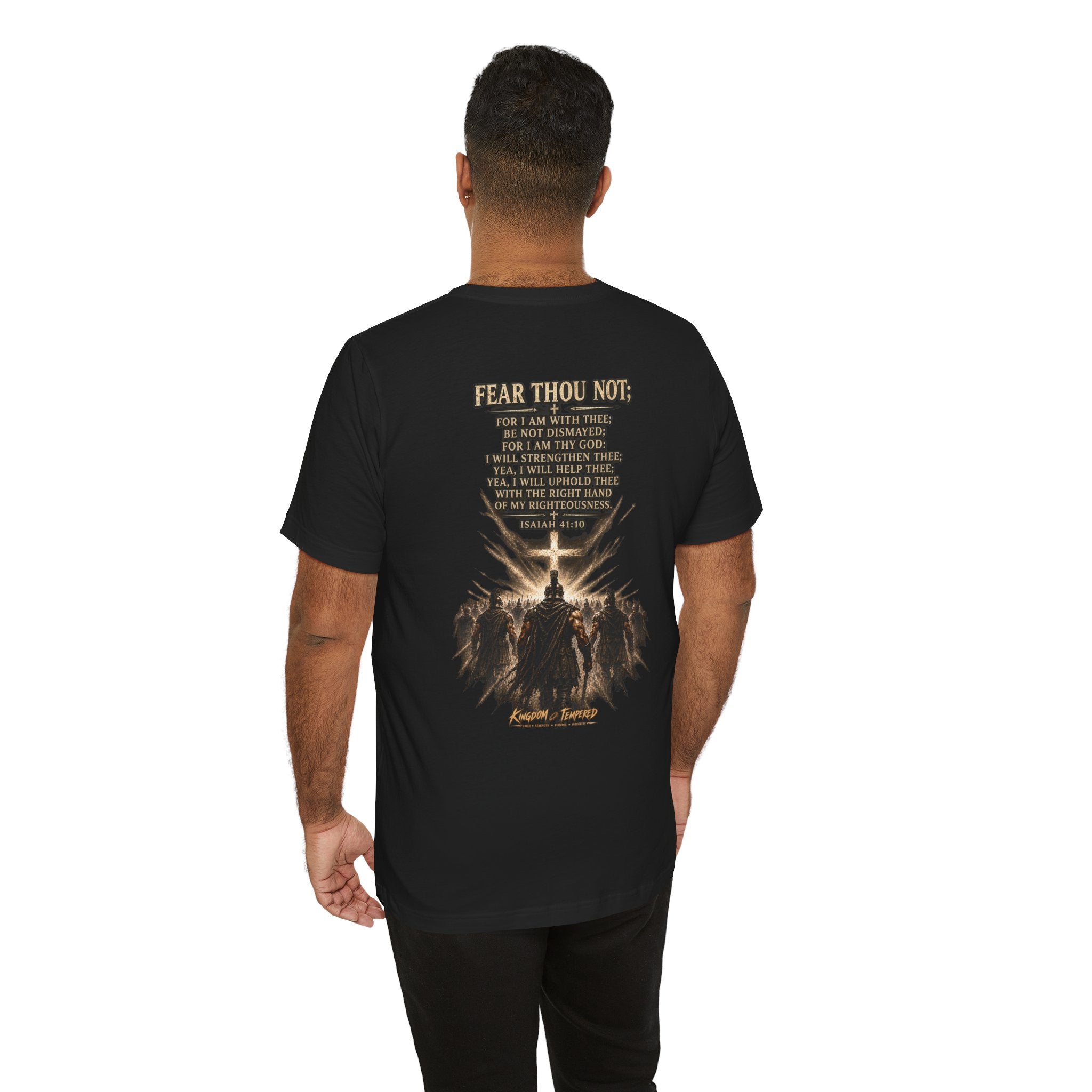 Christian Cross Tee — "Fear Thou Not" Inspirational Graphic T-Shirt