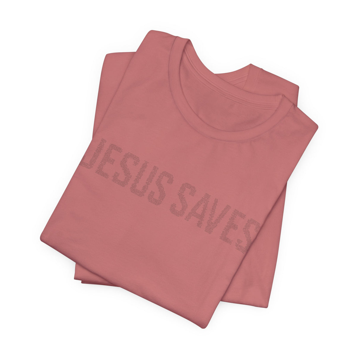 Jesus Saves written in scripture — Minimal Faith T-Shirt