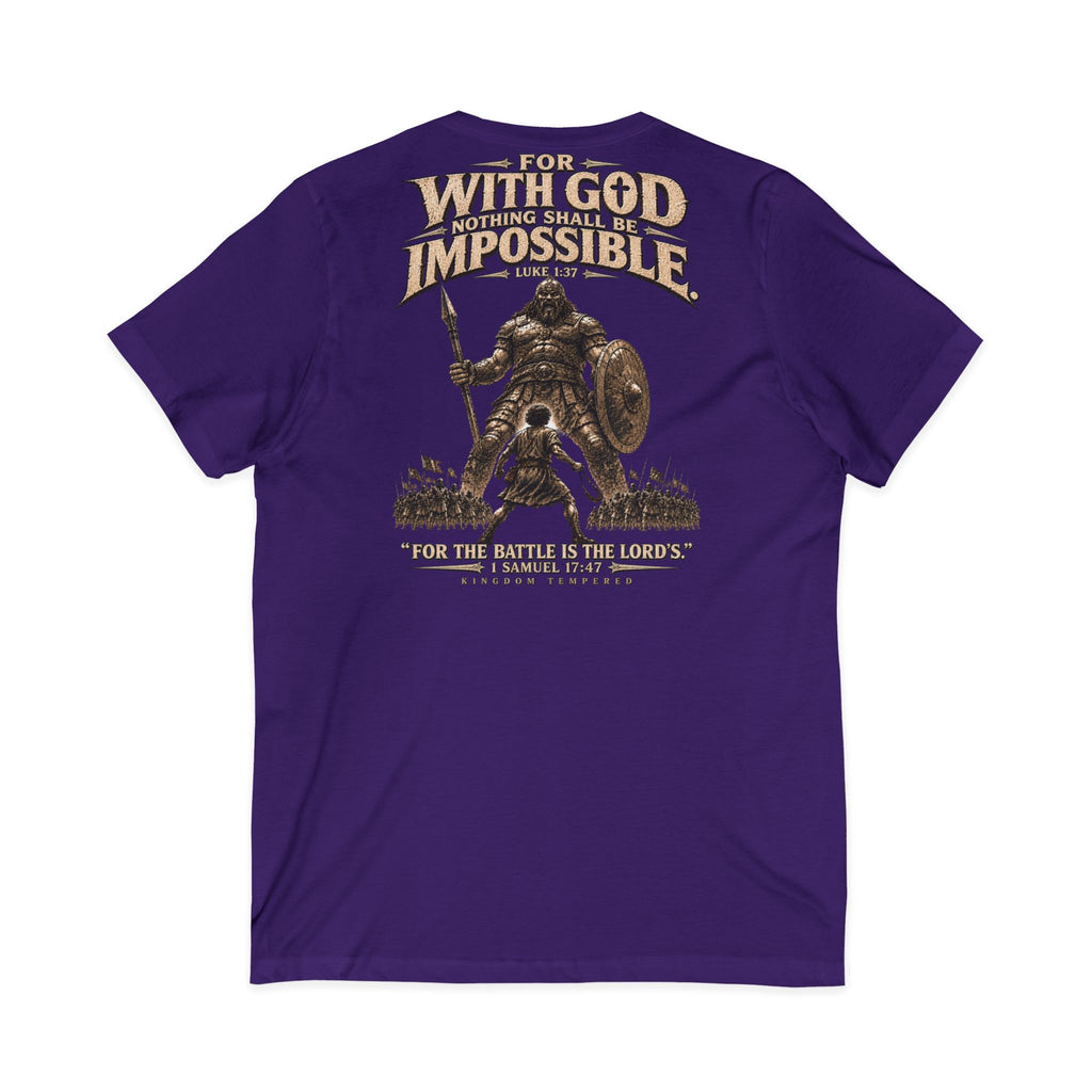 With God All Things Are Possible V-Neck T-Shirt — Christian Faith Inspirational Tee