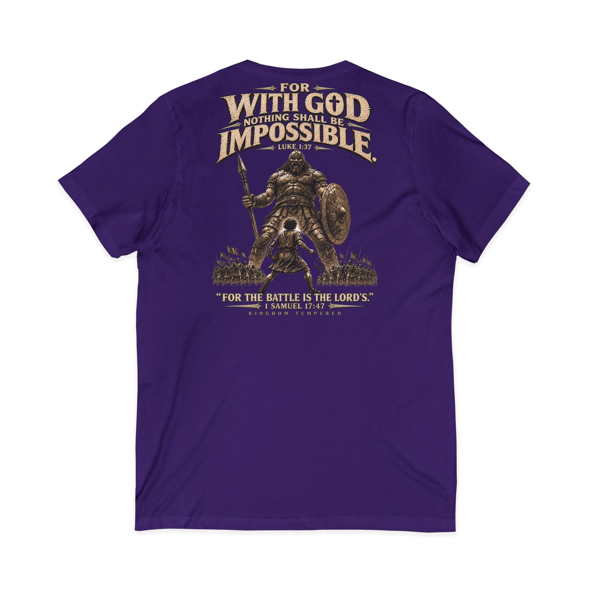 With God All Things Are Possible V-Neck T-Shirt — Christian Faith Inspirational Tee