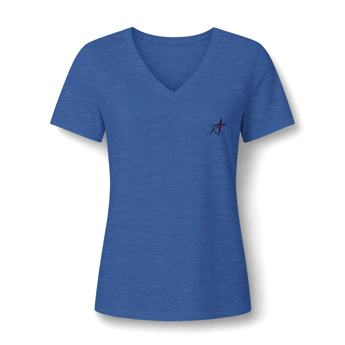 Women's V-Neck Tee - Minimal Archer Logo Chest Shirt