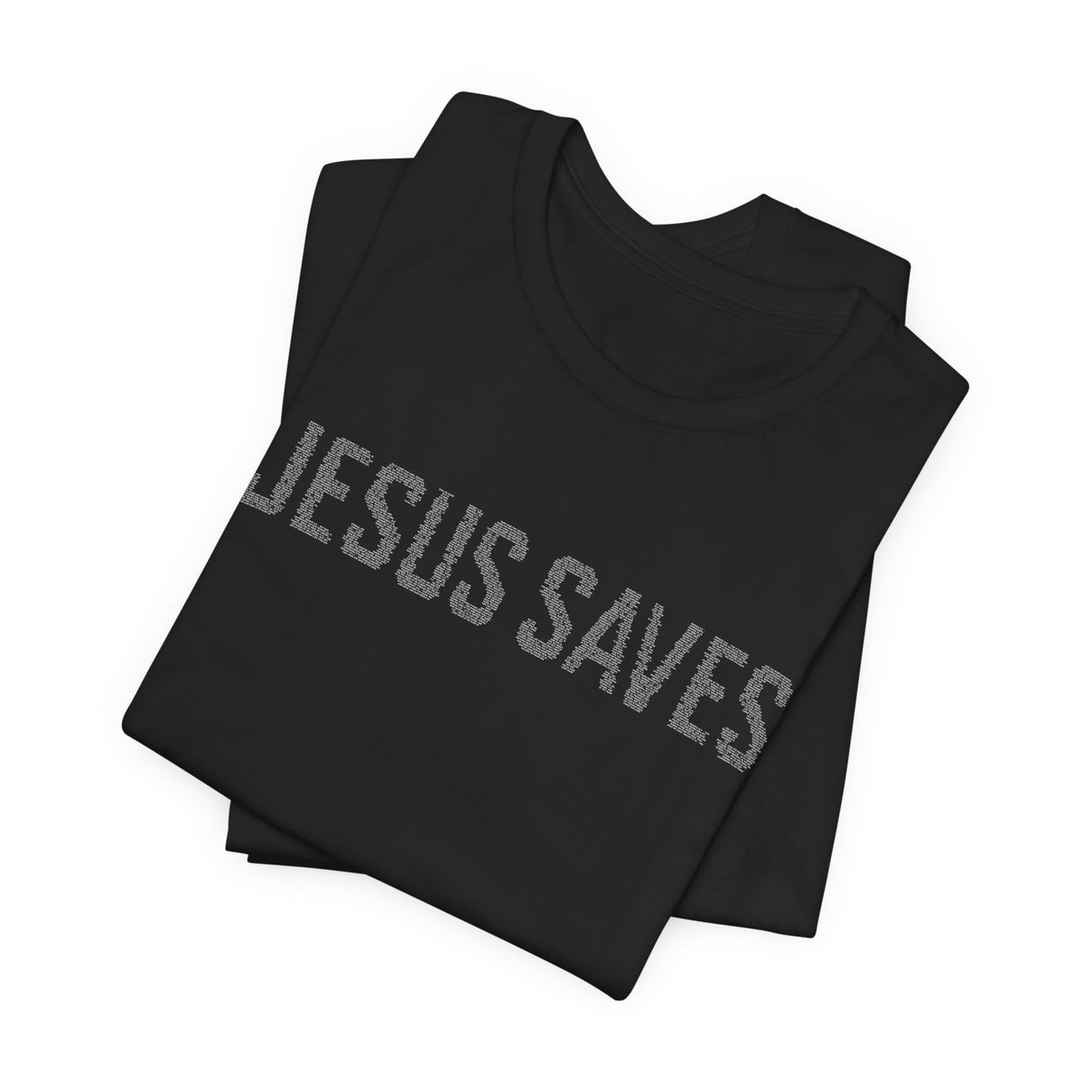 Jesus Saves written in scripture — Minimal Faith T-Shirt