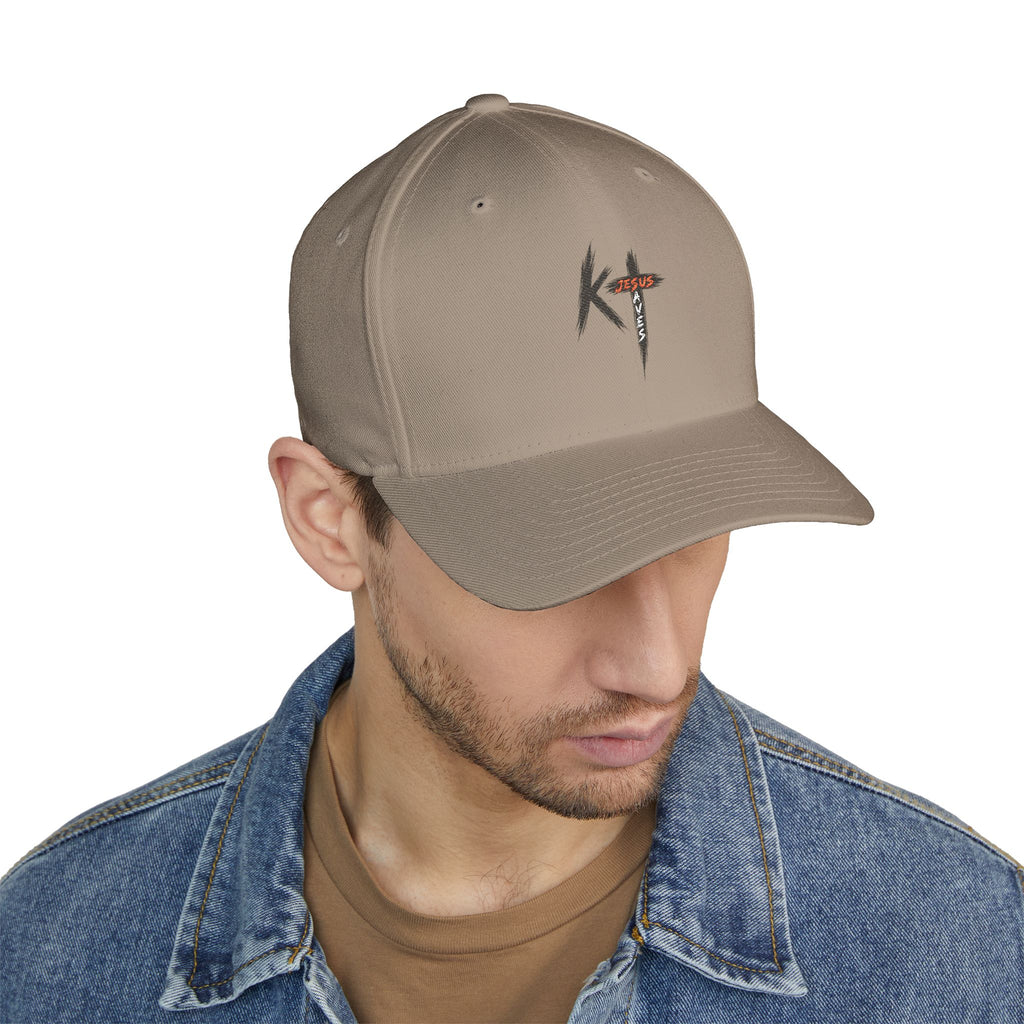 Embroidered 'KT' Cross Logo Cap — Structured Closed-Back Baseball Hat
