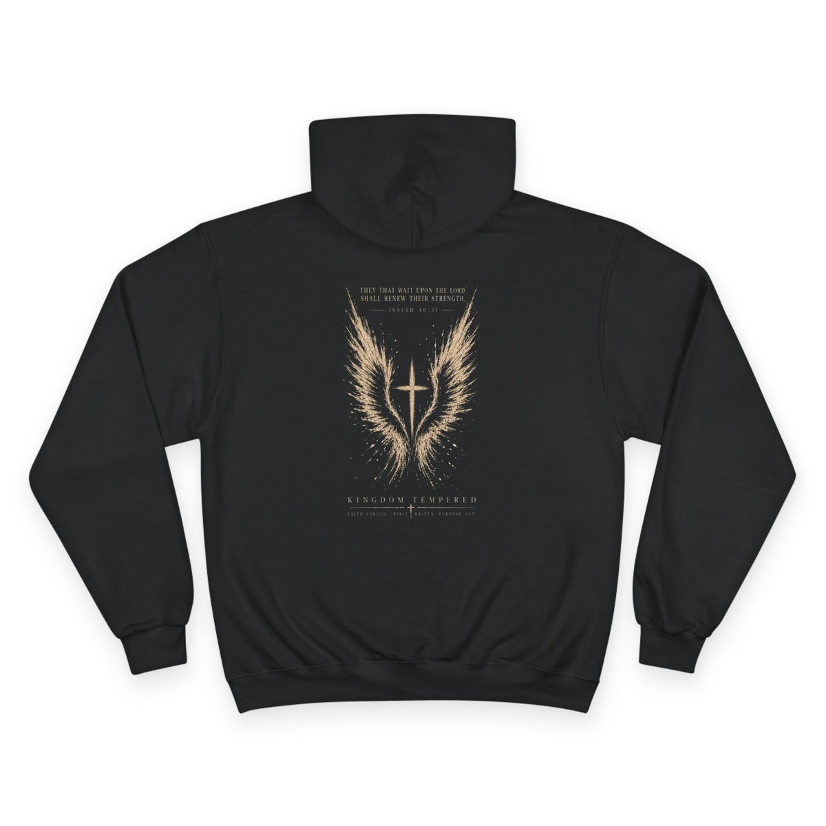 Champion Hoodie — Gold Wings Cross Graphic Hoodie