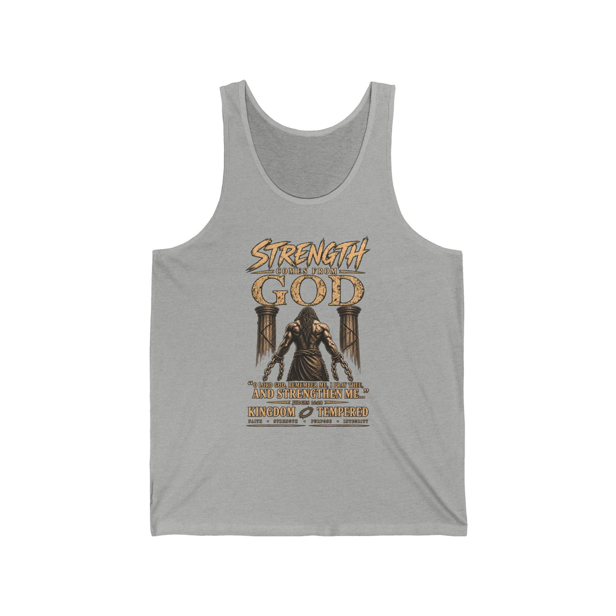 Strength Comes From God Tank Top — Faith-Based Inspirational Graphic Tank