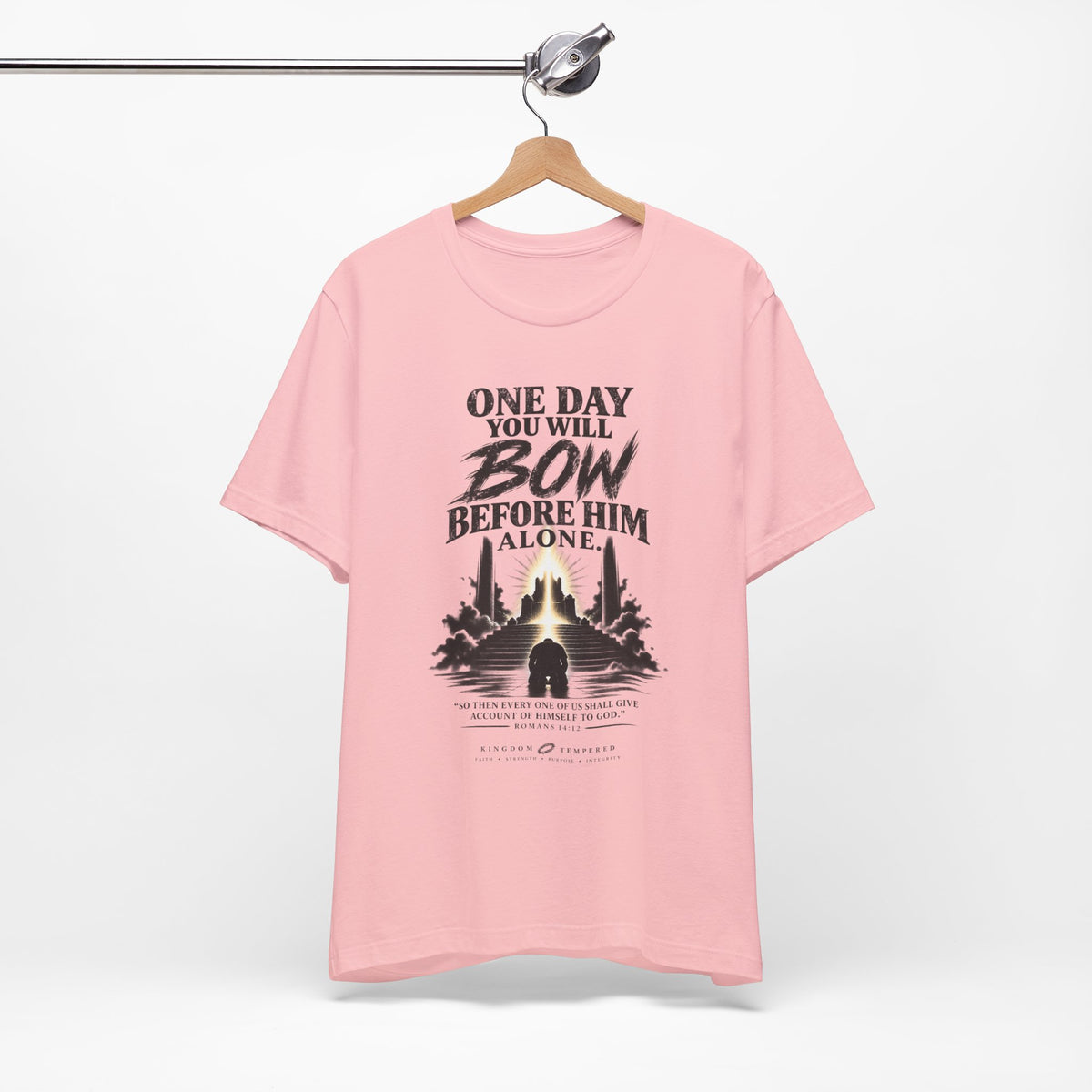 Religious Graphic Tee — "One Day You Will Bow Before Him Alone" Christian Faith T‑Shirt