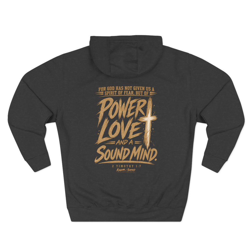 Power, Love & Sound Mind Hoodie – Christian Faith Verse Fleece Hoodie