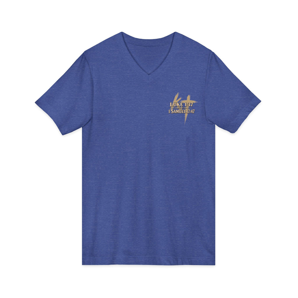 With God All Things Are Possible V-Neck T-Shirt — Christian Faith Inspirational Tee