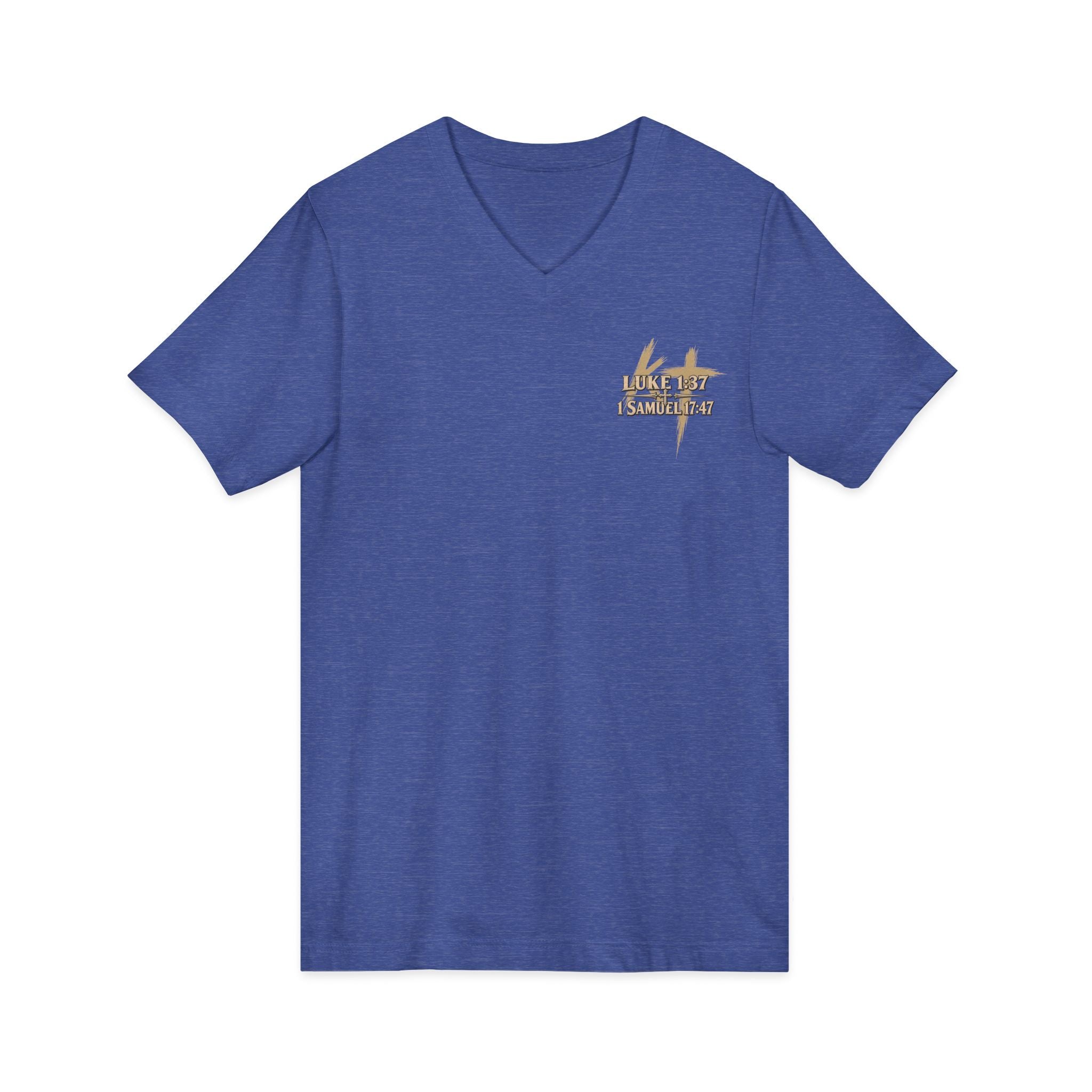 With God All Things Are Possible V-Neck T-Shirt — Christian Faith Inspirational Tee