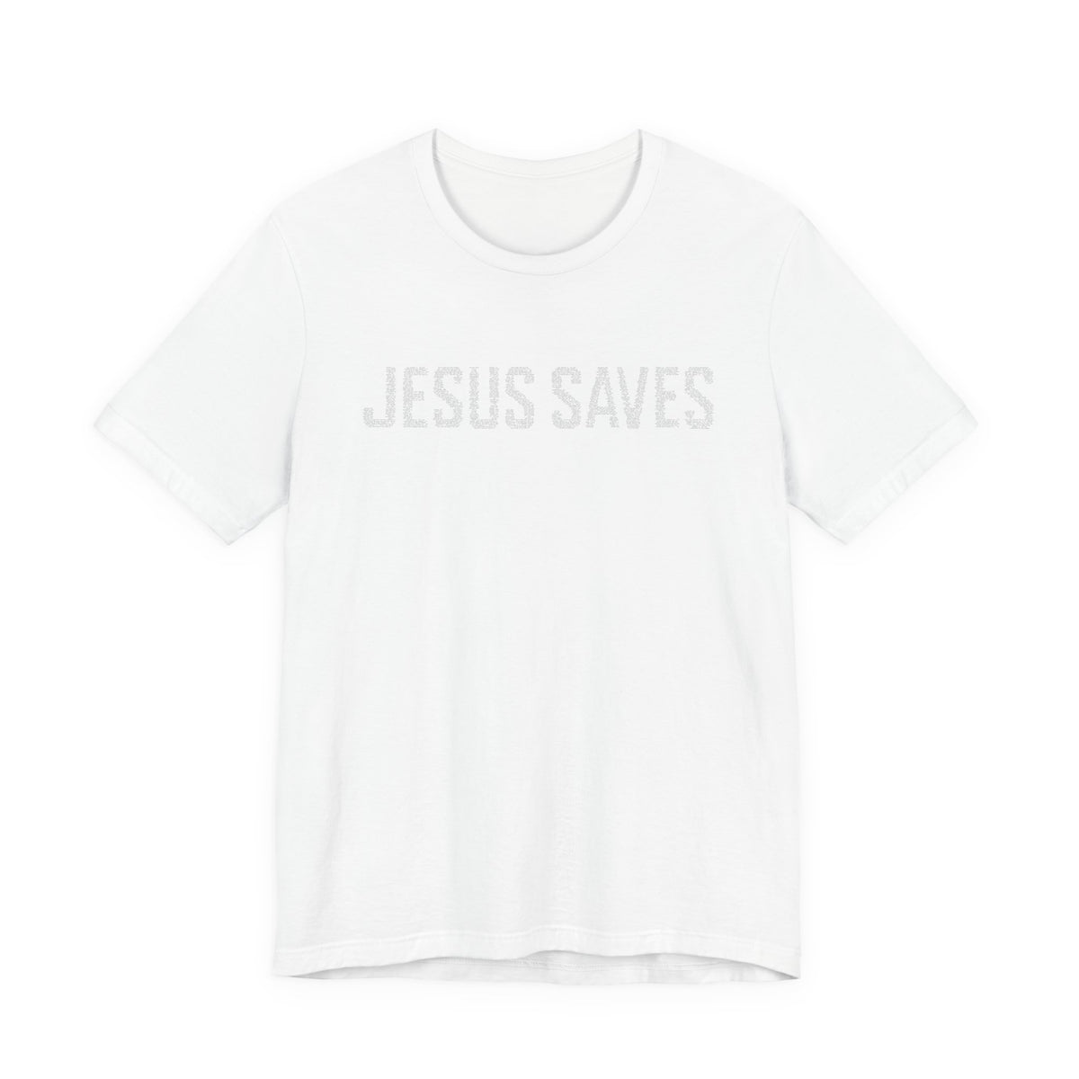 Jesus Saves written in scripture — Minimal Faith T-Shirt