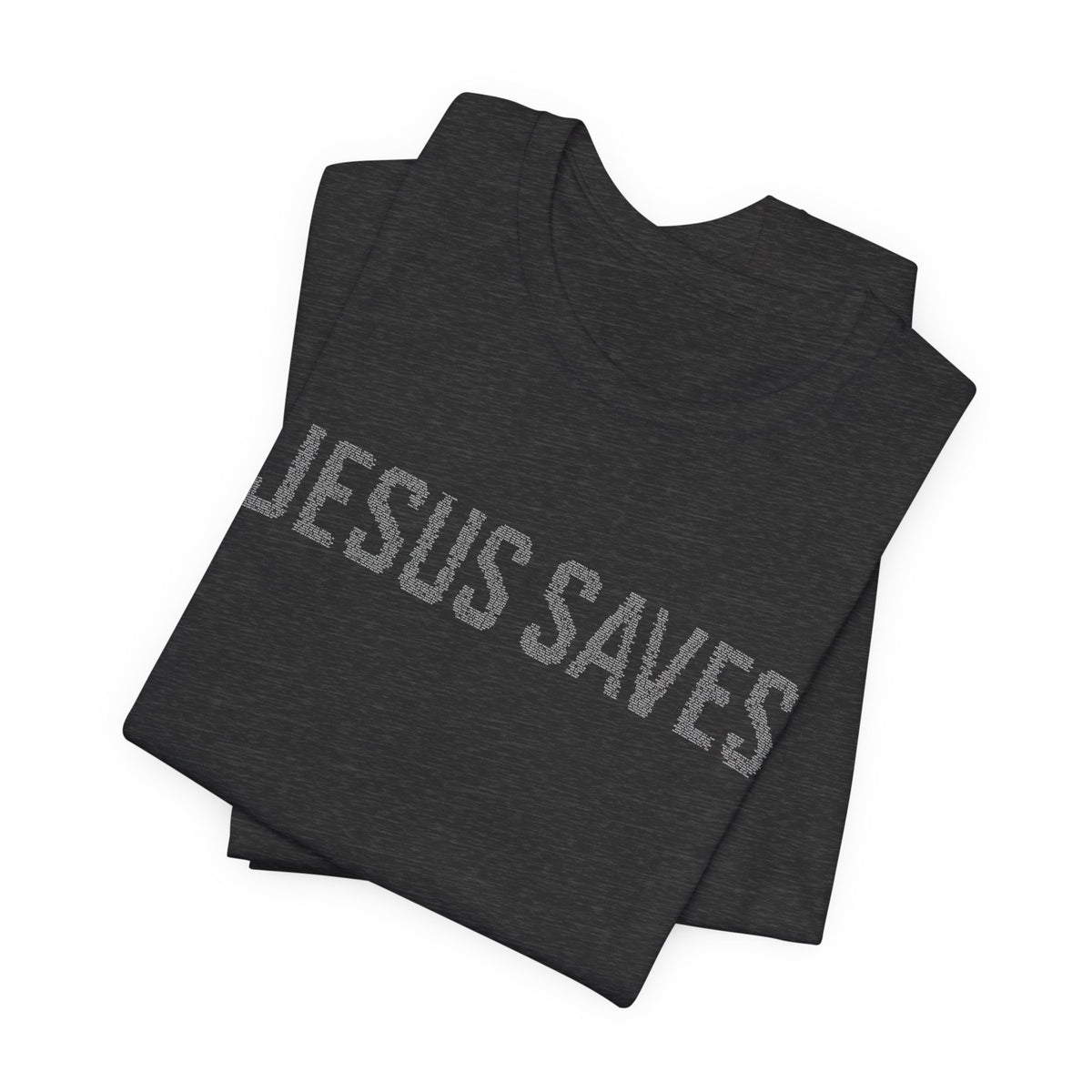 Jesus Saves written in scripture — Minimal Faith T-Shirt