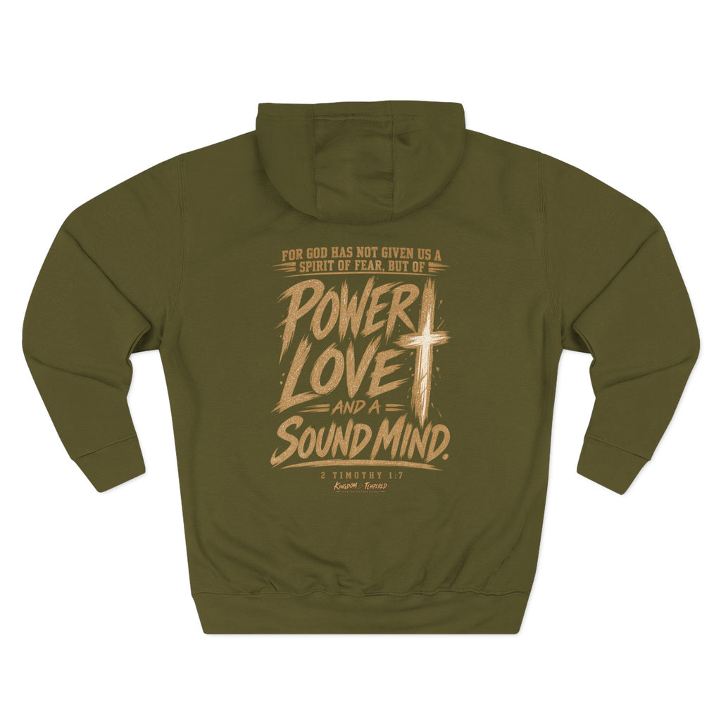 Power, Love & Sound Mind Hoodie – Christian Faith Verse Fleece Hoodie