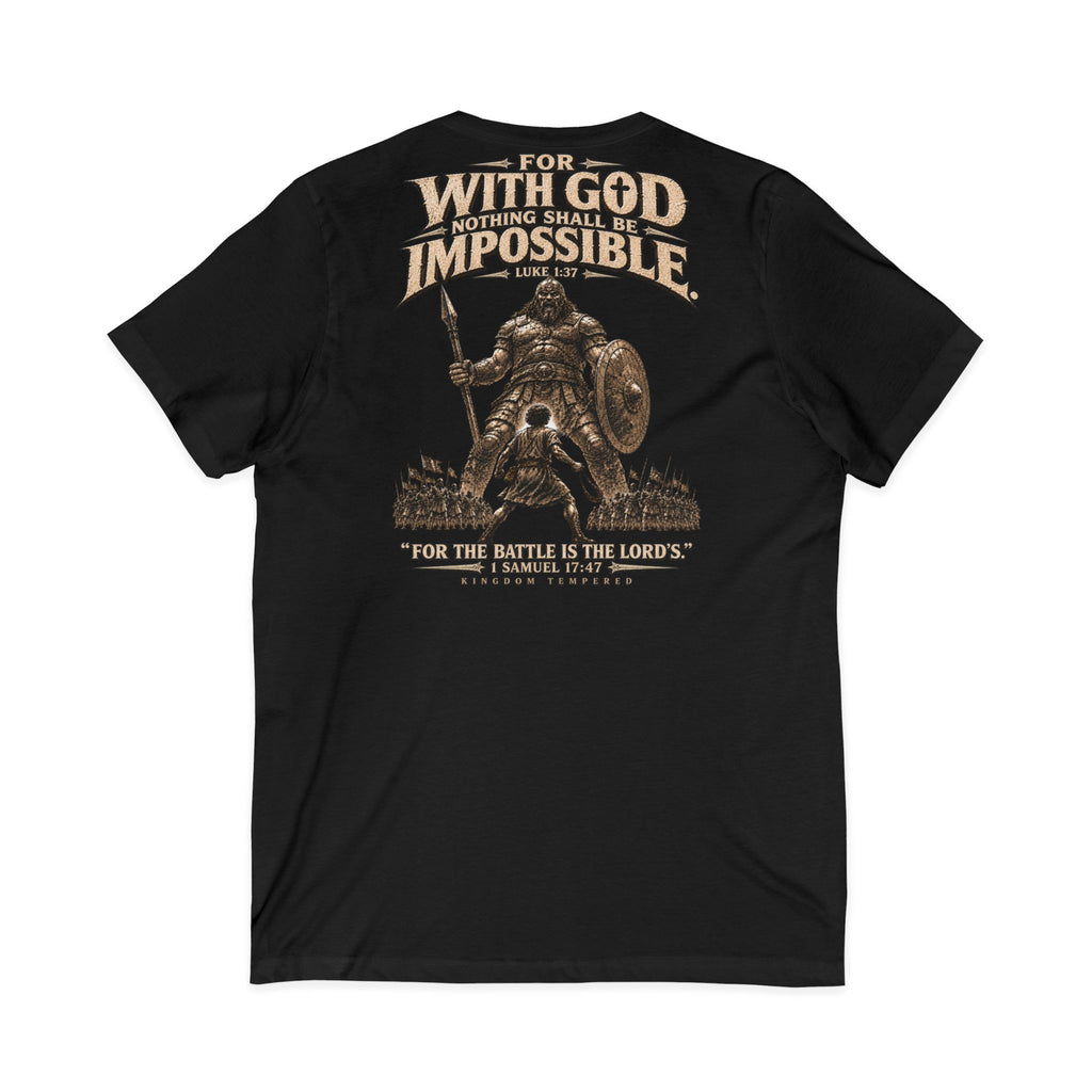 With God All Things Are Possible V-Neck T-Shirt — Christian Faith Inspirational Tee