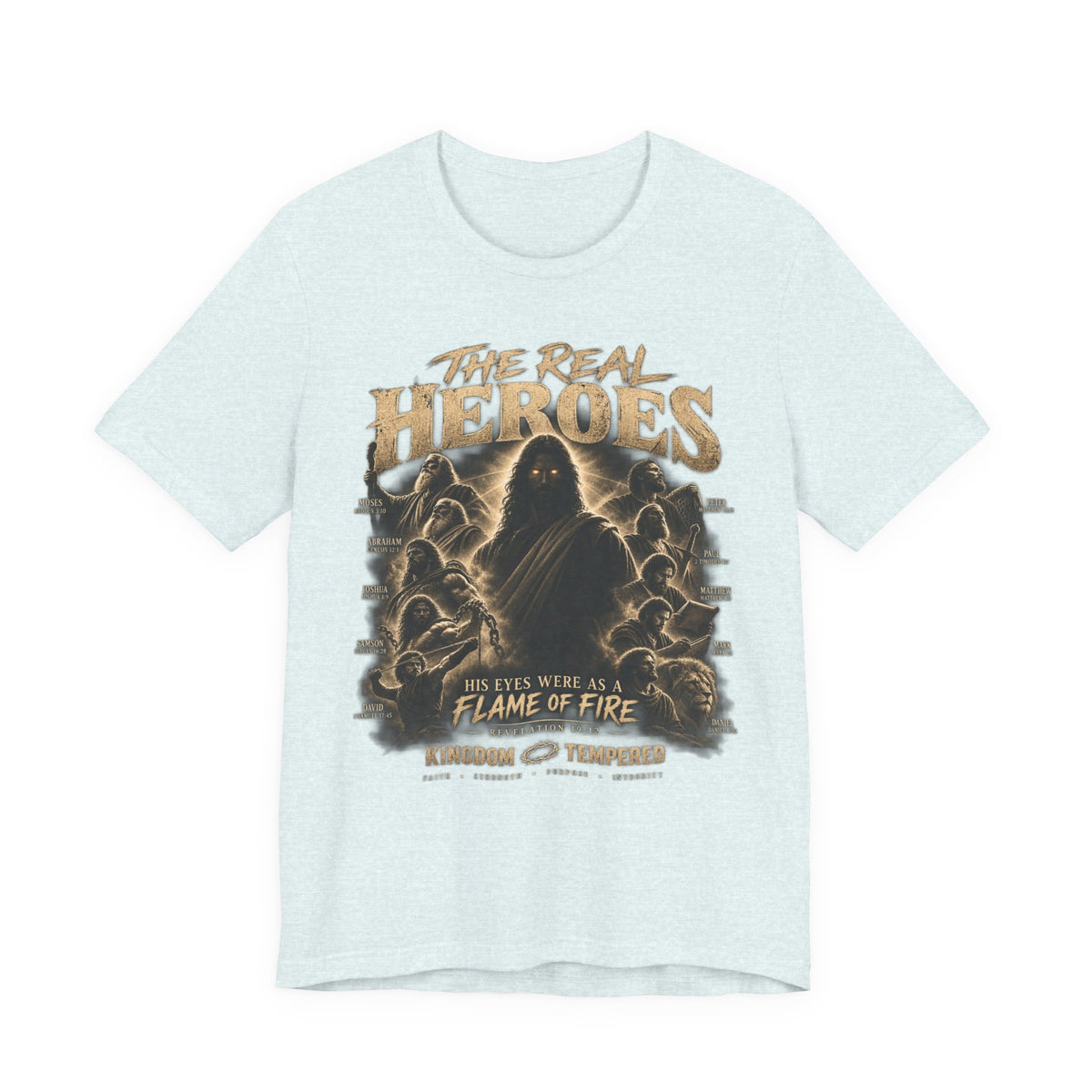 The Real Heroes Graphic Tee — 'Blessed With A Flame Of Fire' Band/Metal Tour Shirt