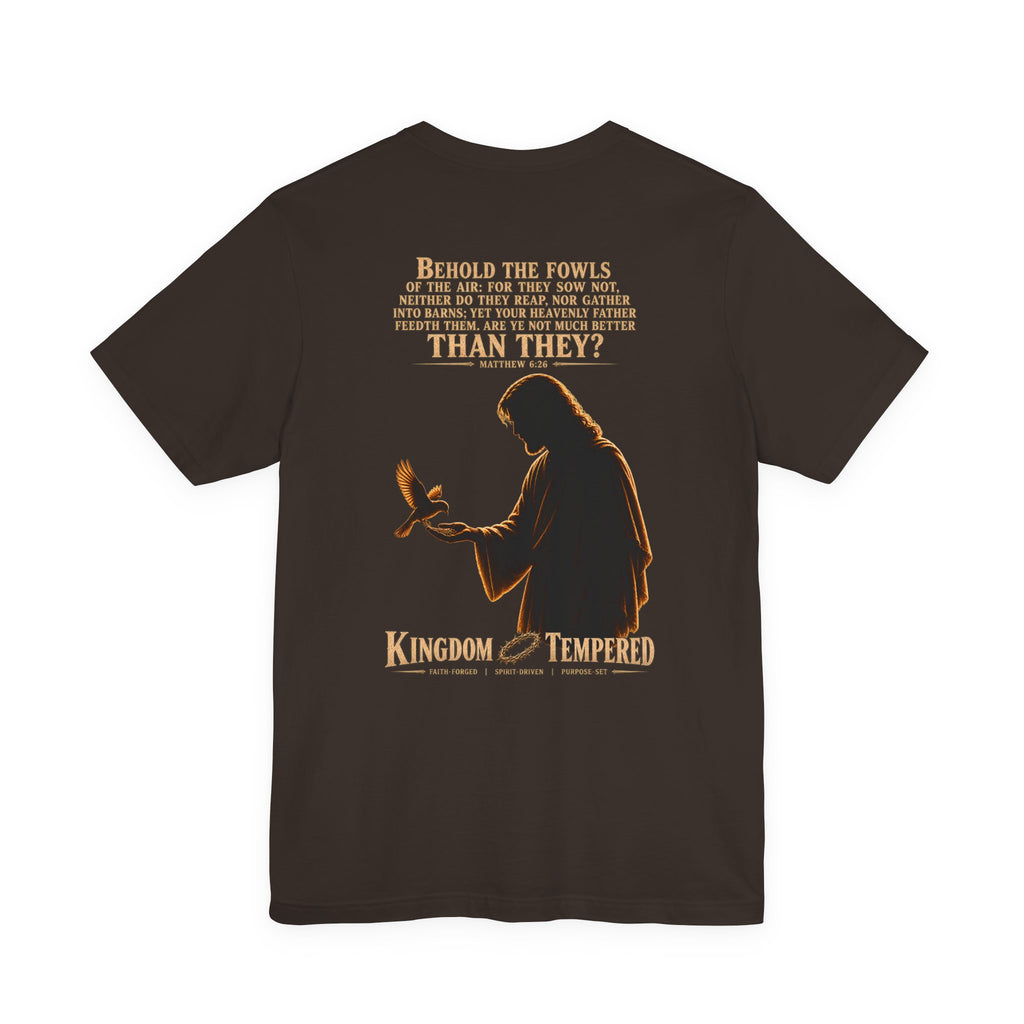 Kingdom & Tempted Christian Tee — Matthew 6:26 Inspirational T‑Shirt