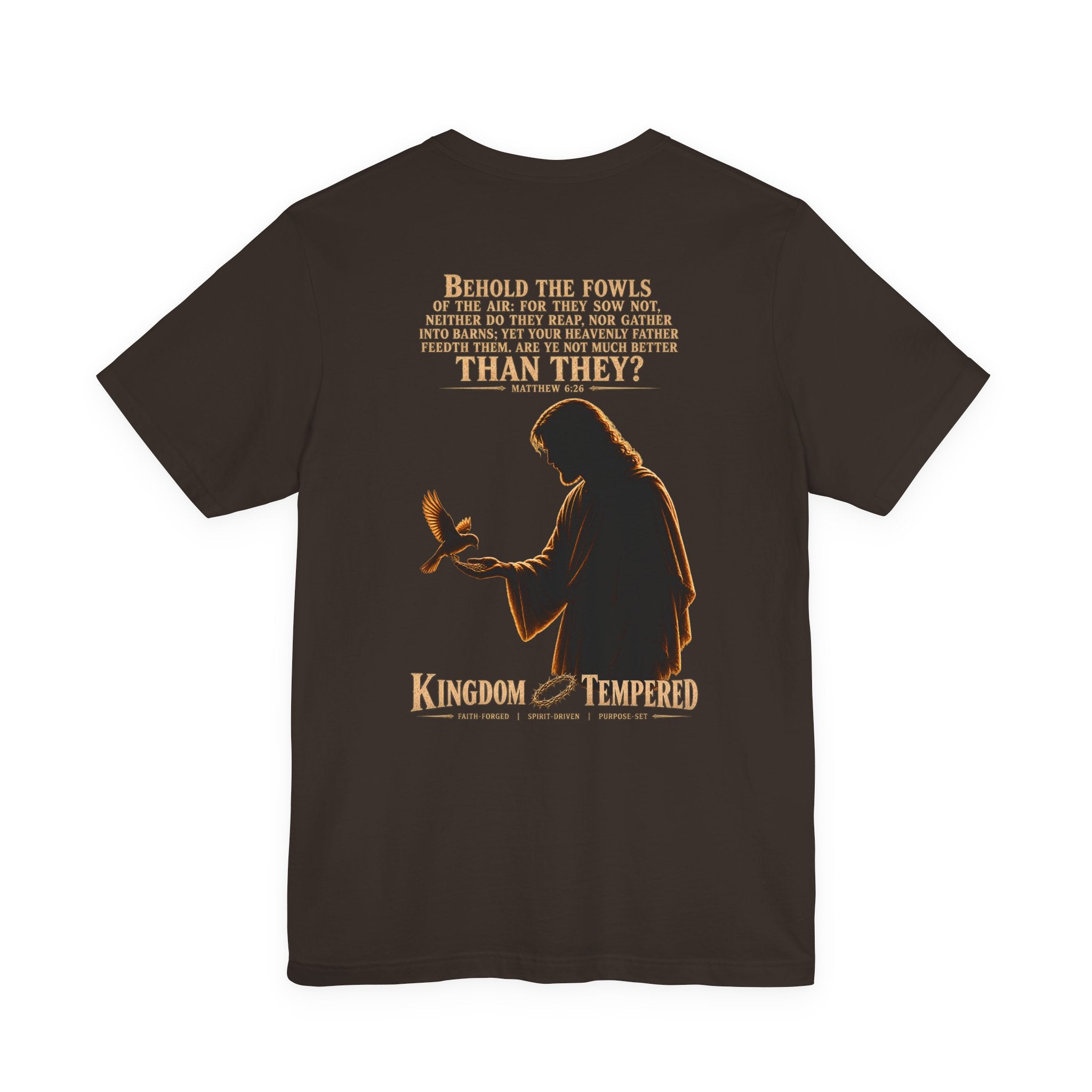 Kingdom & Tempted Christian Tee — Matthew 6:26 Inspirational T‑Shirt