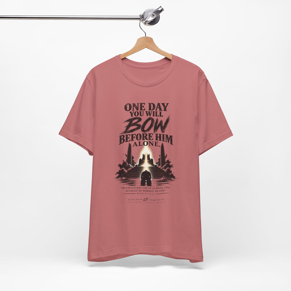 Religious Graphic Tee — "One Day You Will Bow Before Him Alone" Christian Faith T‑Shirt