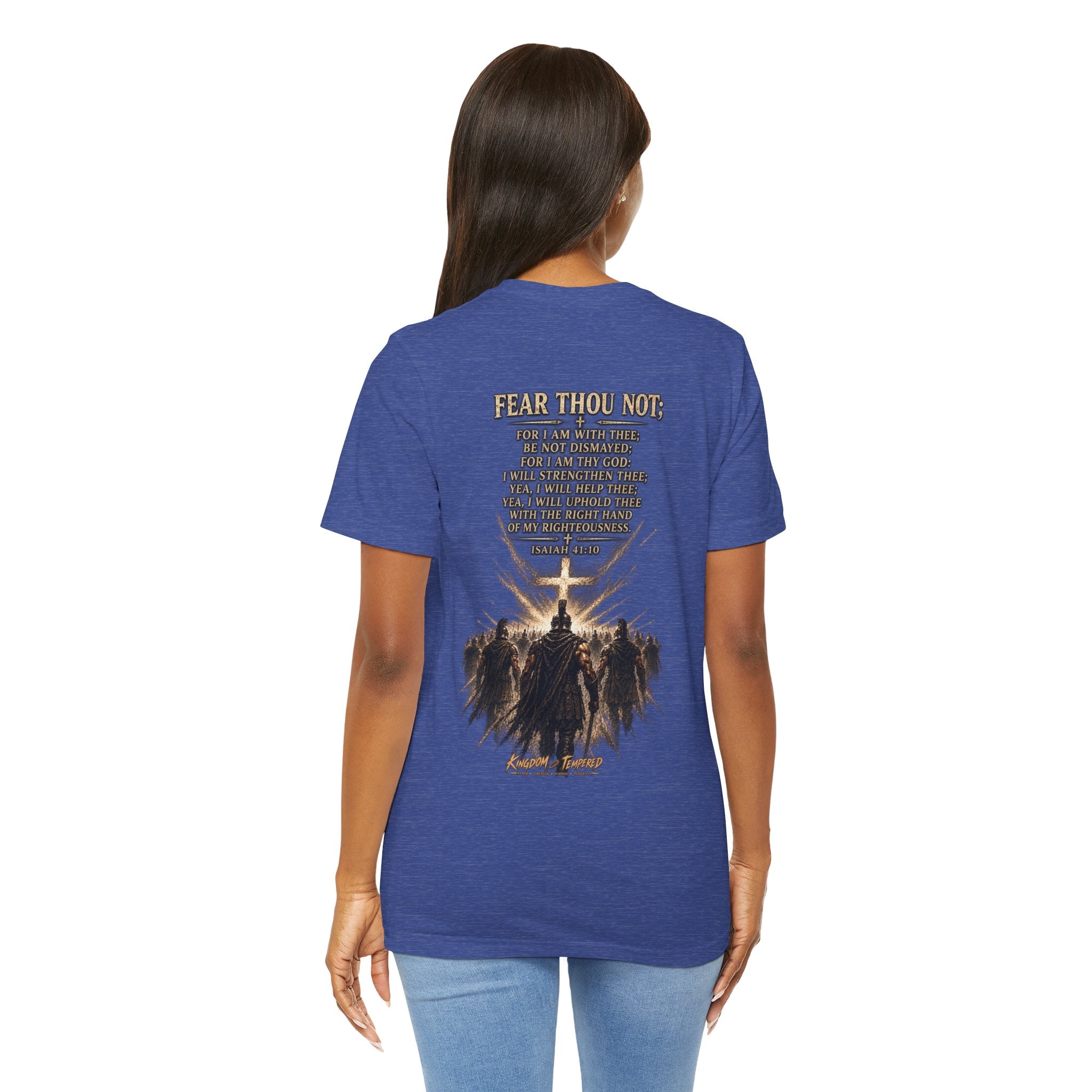 Christian Cross Tee — "Fear Thou Not" Inspirational Graphic T-Shirt