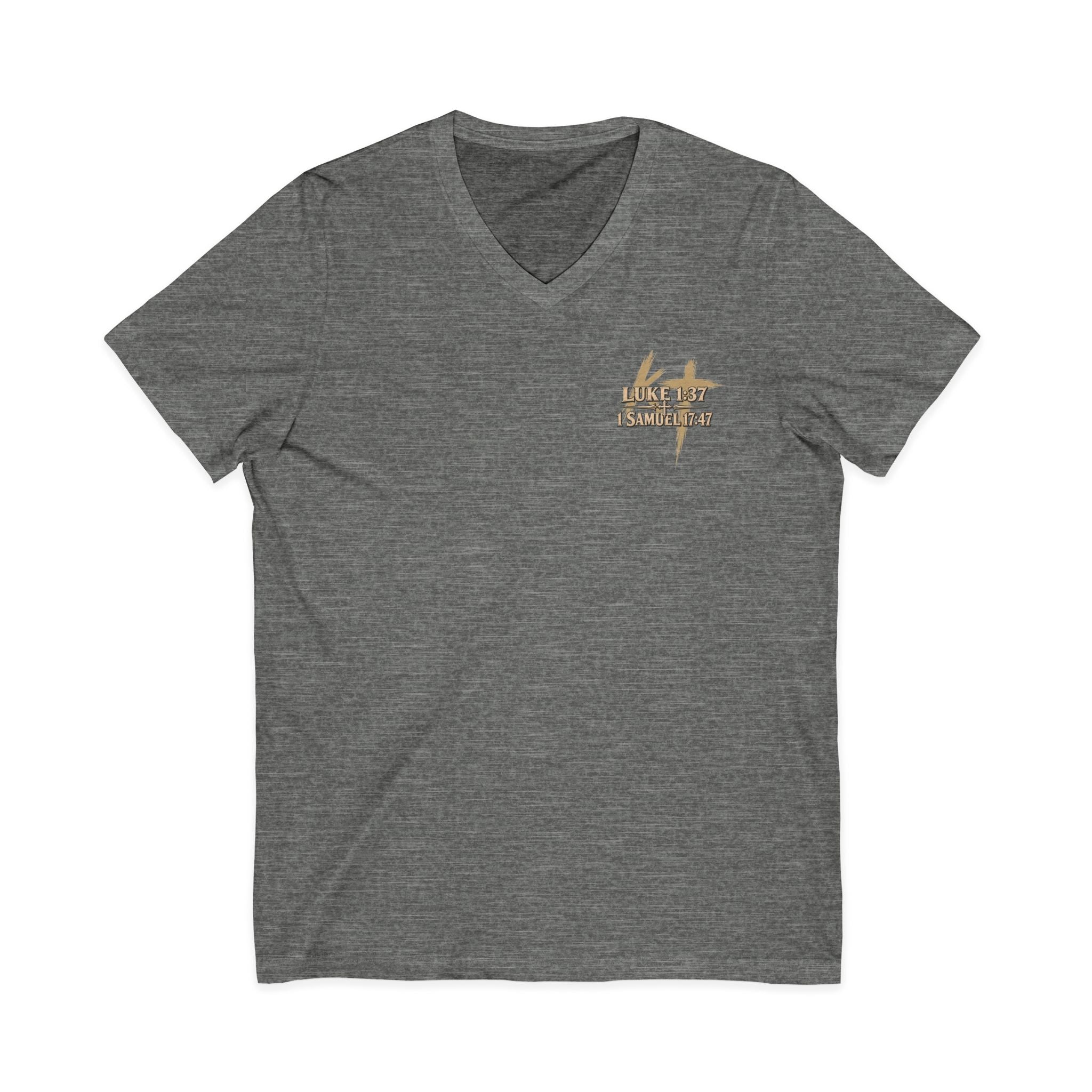 With God All Things Are Possible V-Neck T-Shirt — Christian Faith Inspirational Tee