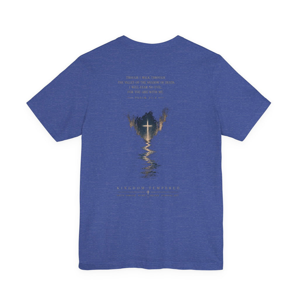 Christian Cross Reflection Tee — 'I Will Be With You' Inspirational T-Shirt