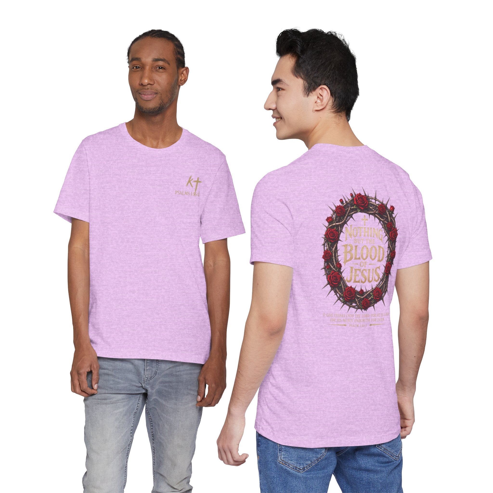 Nothing But the Blood of Jesus Tee — Christian Faith T‑Shirt with Crown of Thorns & Roses