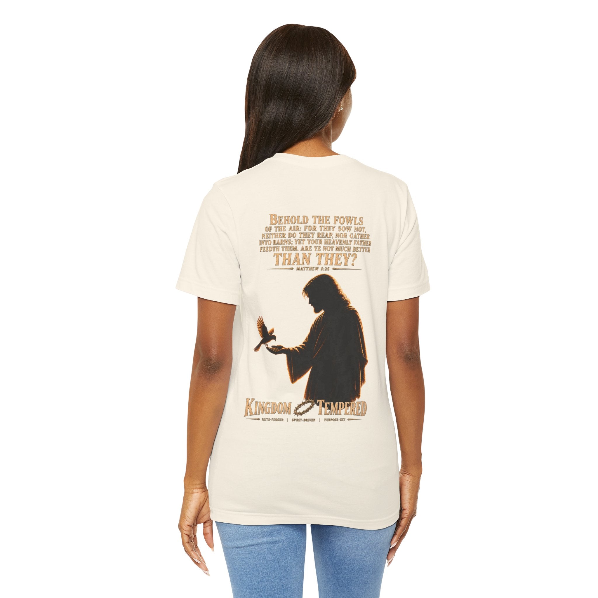Kingdom & Tempted Christian Tee — Matthew 6:26 Inspirational T‑Shirt