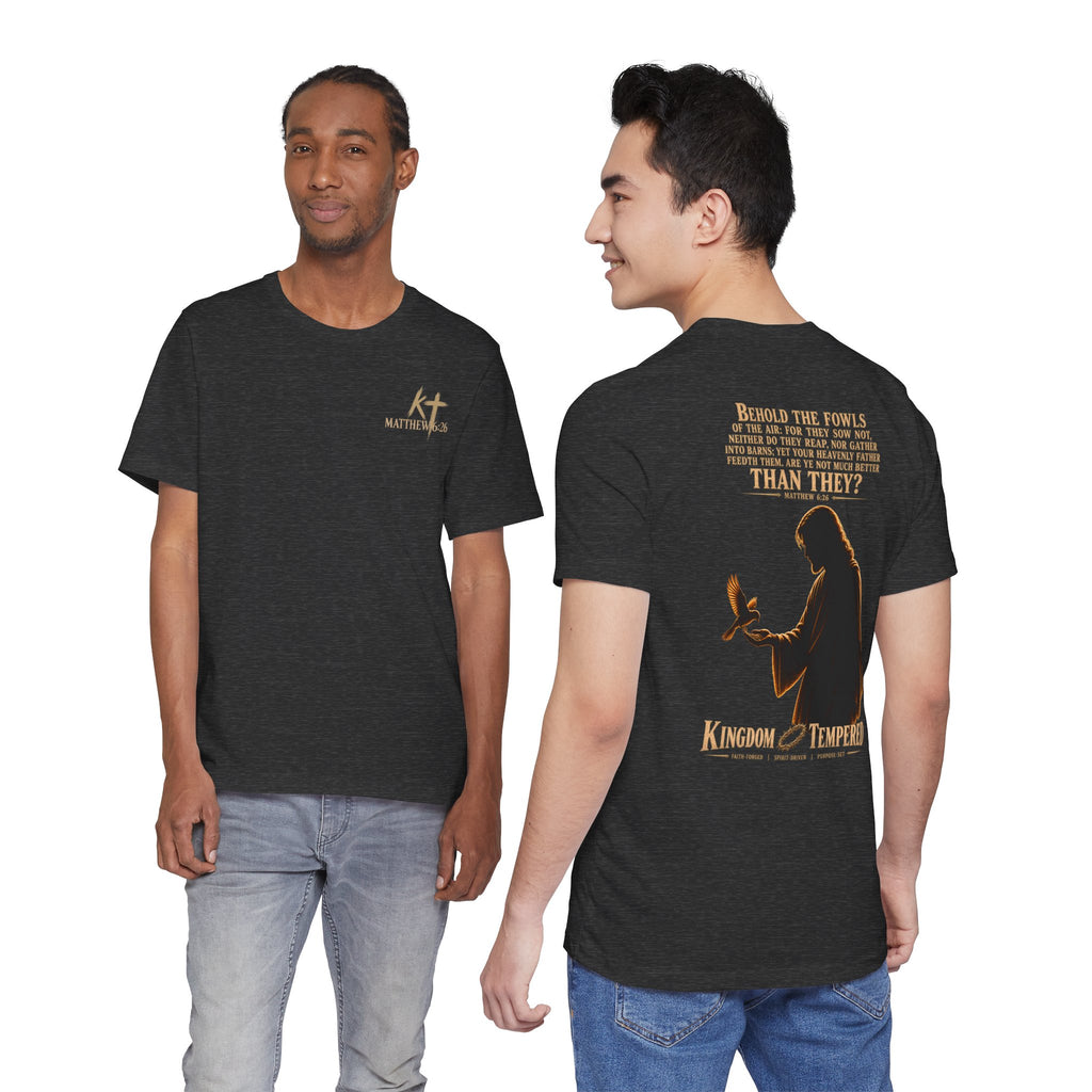 Kingdom & Tempted Christian Tee — Matthew 6:26 Inspirational T‑Shirt