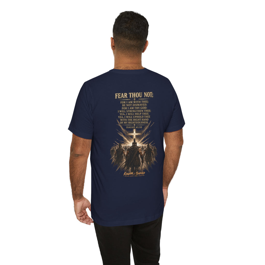 Christian Cross Tee — "Fear Thou Not" Inspirational Graphic T-Shirt